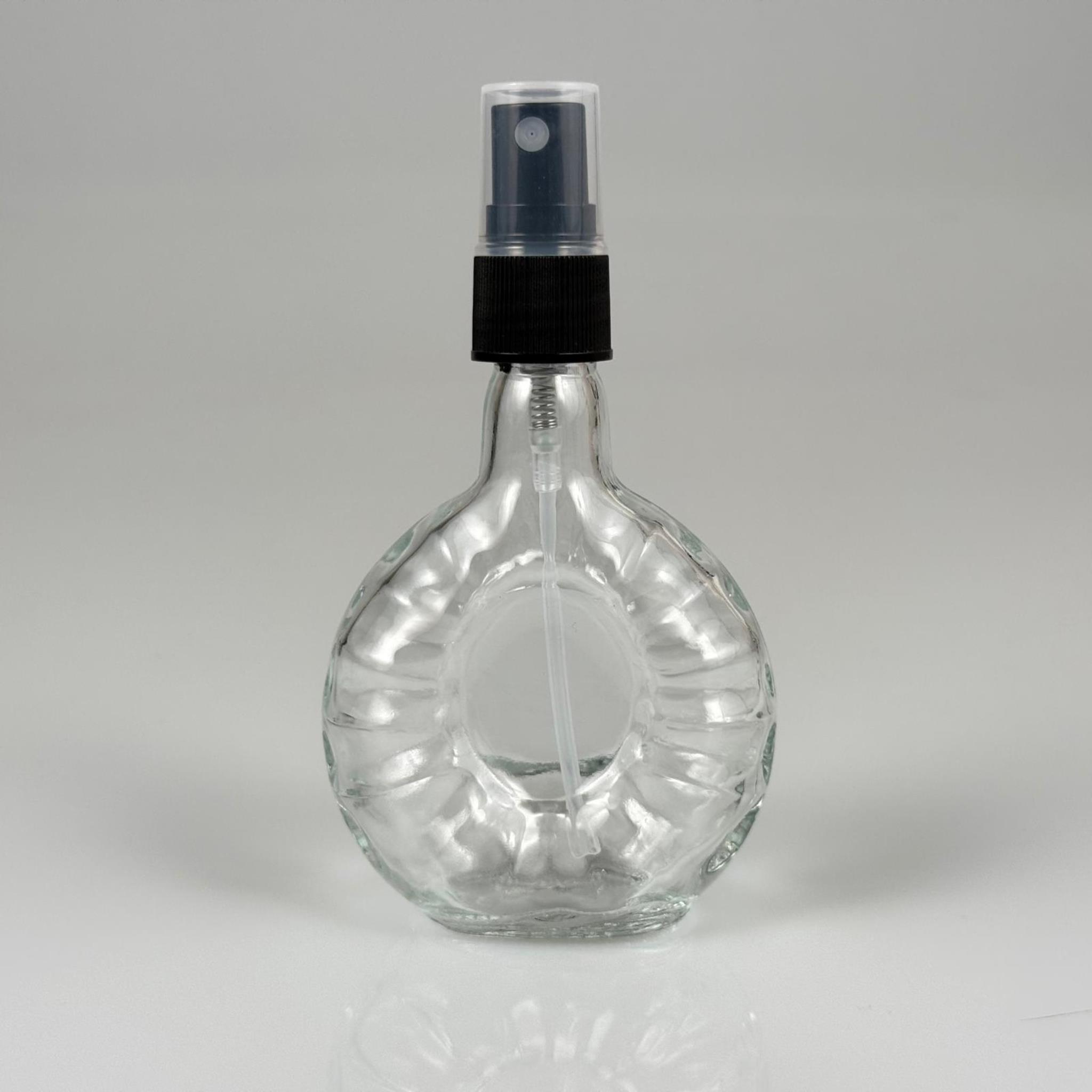 50 CC BOĞAZLI YASSI CAM ŞİŞE - SİYAH SPREYLİ PARFÜM KOLONYA ŞİŞESİ TAKIM - 50 ML PRESTİJLİ ŞİŞE