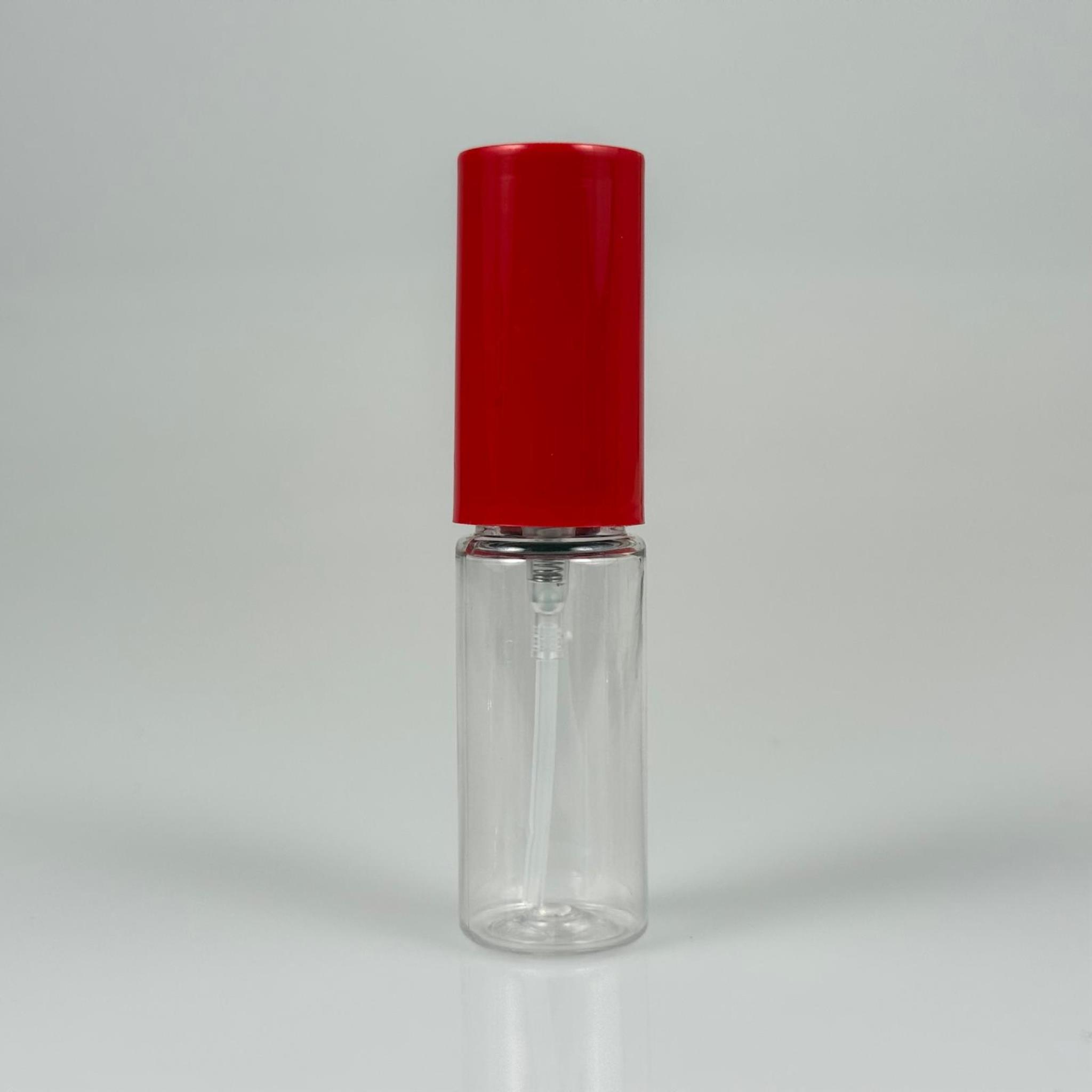 15 CC ŞEFFAF PARFÜM ŞİŞESİ PLASTİK - SİYAH SPREY + KIRMIZI KAPAK - 15 ML PARFÜM ŞİŞESİ PET