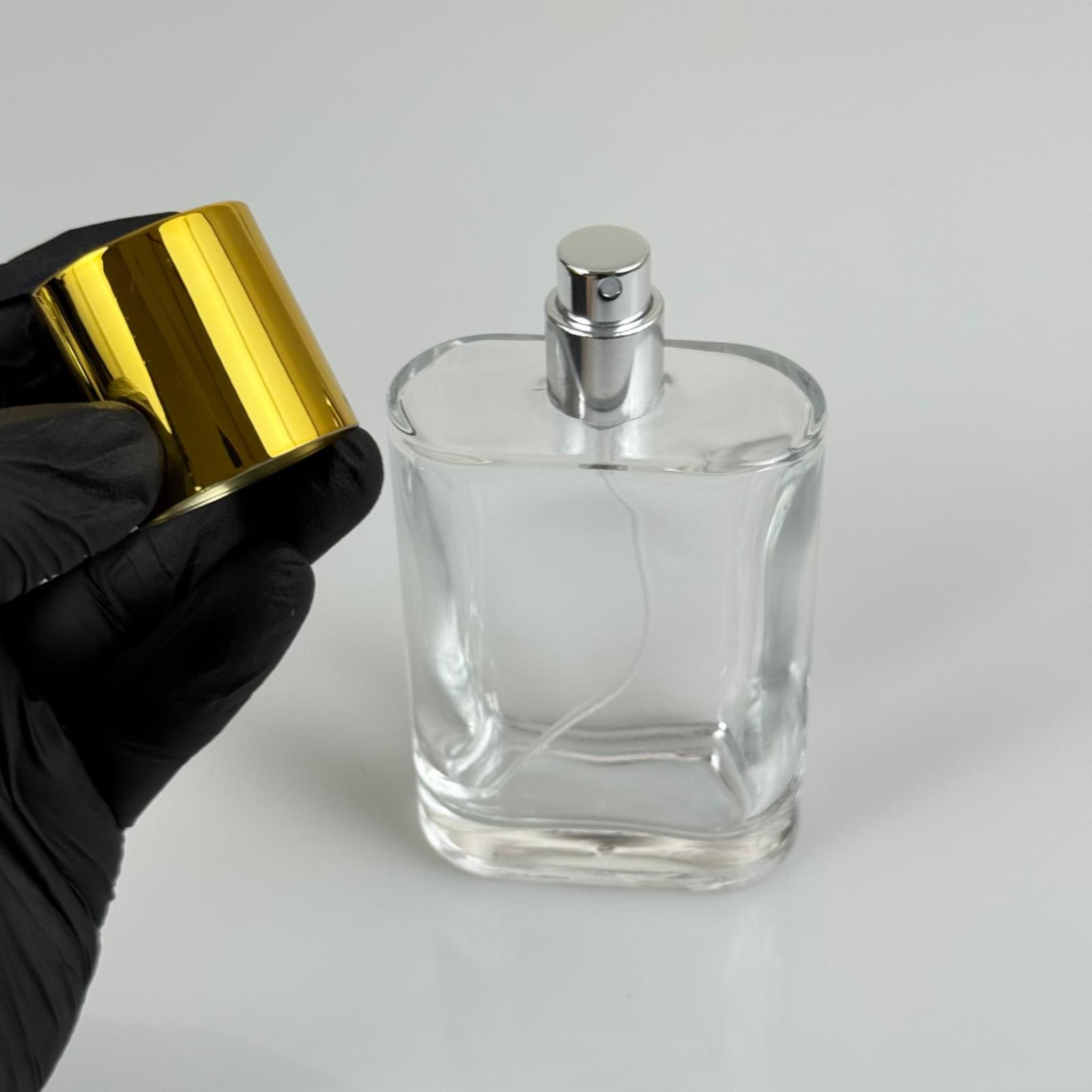 100 ML YASSI MODEL CEO PARFÜM ŞİŞESİ + GÜMÜŞ METAL SPREYLİ + GOLD GENİŞ KAPAKLI (AĞIZ 15 MM GEÇME KOLAY KAPAMA)