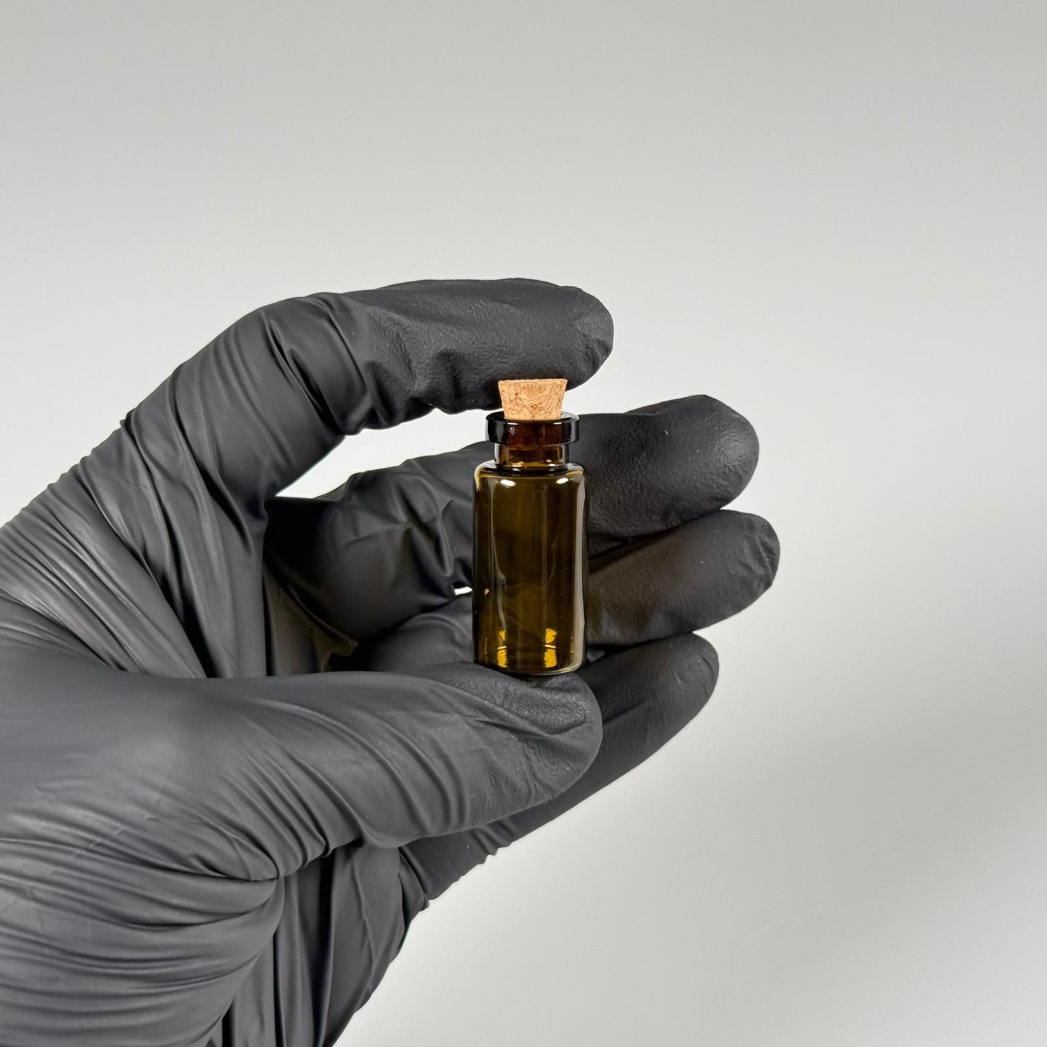 MİNİ CAM ŞİŞE MANTAR TIPALI 3 CC - anahtarlık, aksesuar. kolye, minyatür, mektup, tılsım vb için 3 ml amber küçük cam şişeler