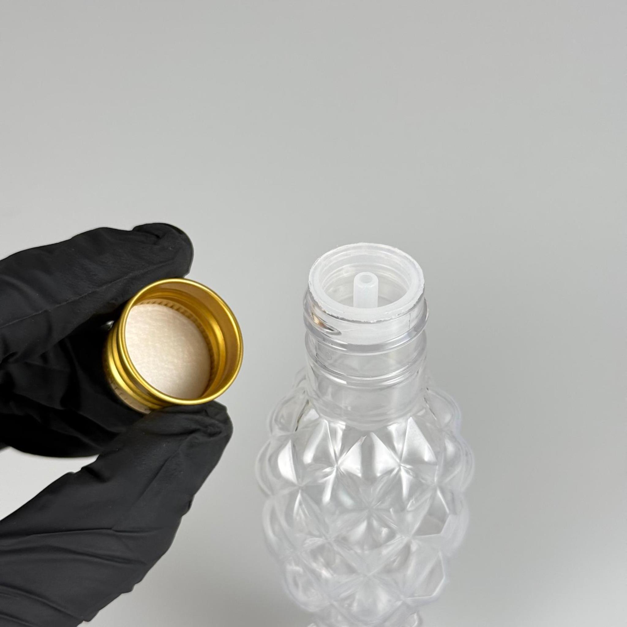 100 CC CAMPET BALIKSIRTI PET KOLONYA ŞİŞESİ (24 AĞIZ) + KÖPÜK CONTALI GOLD METAL ALÜMİNYUM KAPAK + KOLONYA TIPALI TAKIM - 100 ML KAPAKLI CAMPET PALSTİK ŞİŞELER