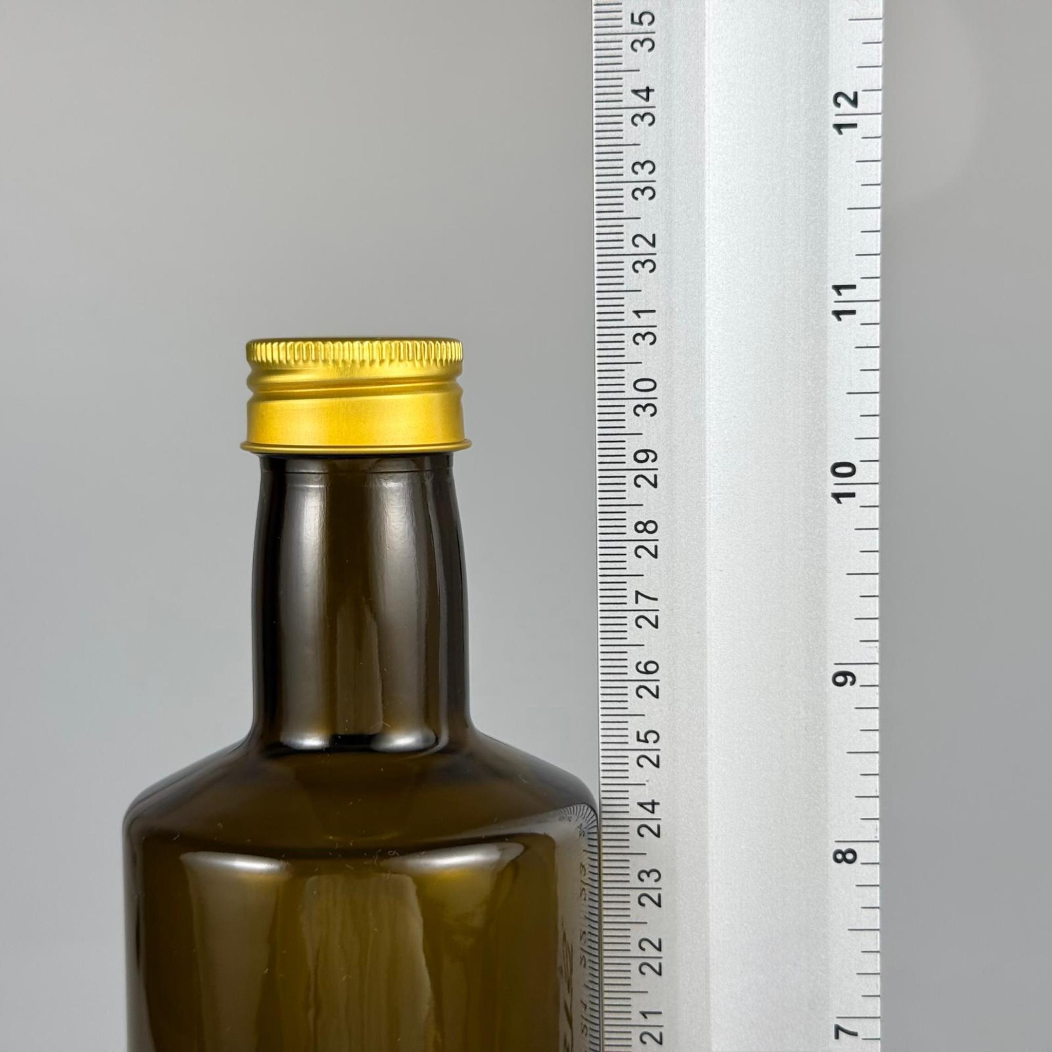 750 CC YEŞİL DORİKA CAM ŞİŞE - GOLD METAL ALÜMİNYUM KAPAKLI - 750 ML DORİKA YAĞ ŞİŞESİ - SİRKE ŞİŞESİ