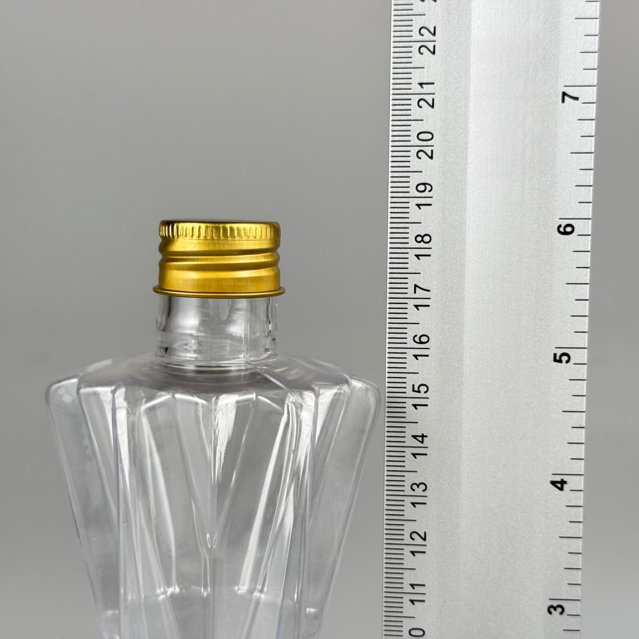 300 CC ELMAS MODEL PET ŞİŞE - 24 AĞIZ (27 GR) + KÖPÜK CONTALI GOLD METAL ALÜMİNYUM KAPAK - 300 ML PET ŞİŞE