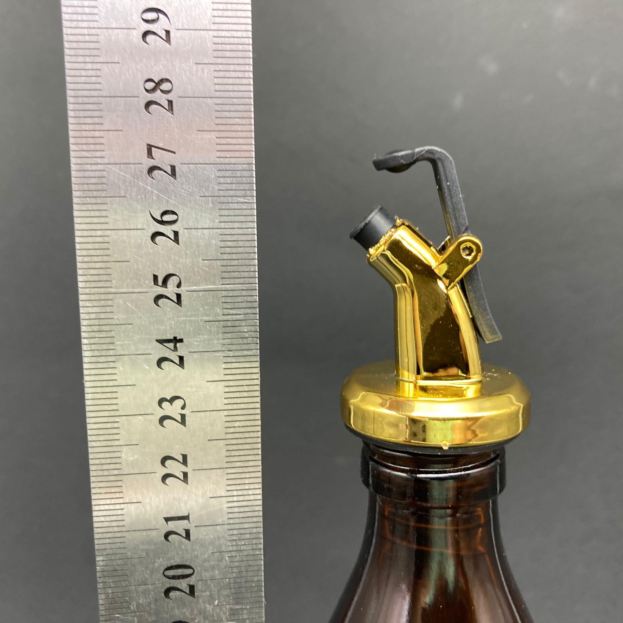 500 CC AMBER YAĞDANLIK ŞİŞESİ - 500 ML CAM YAĞLIK SİRKELİK ŞİŞE - GOLD AKITICILI