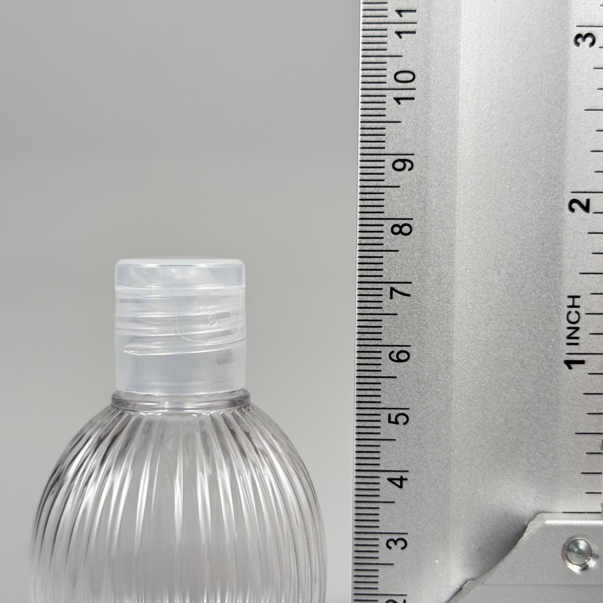 50 CC TOP ÇİZGİLİ DESENLİ 18 MM ŞEFFAF FLİPTOP KAPAKLI PET ŞİŞE - 50 ML TOP MODEL ÇİZGİLİ FLİPTOP KAPAKLI PLASTİK ŞİŞE