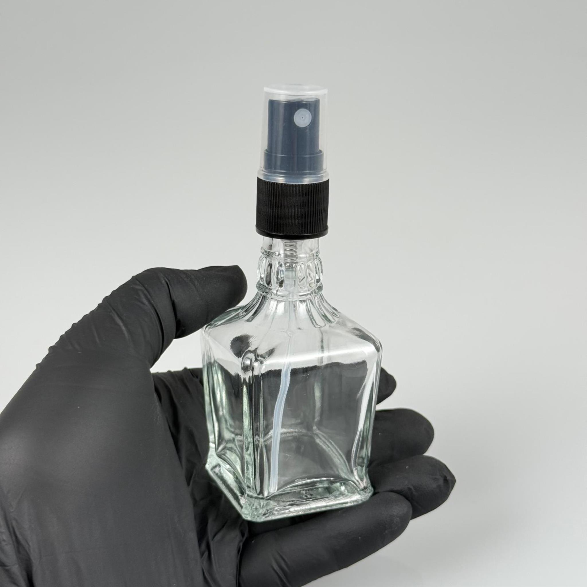 50 CC BOĞAZLI KONİK CAM ŞİŞE - SİYAH SPREYLİ PARFÜM KOLONYA ŞİŞESİ TAKIM - 50 ML PRESTİJLİ ŞİŞE