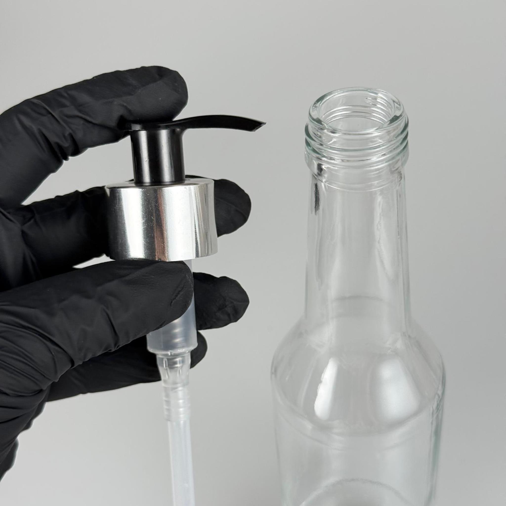 250 CC BOĞAZLI CAM ŞİŞE - GÜMÜŞ POMPALI - 250 ML POMPALI ŞİŞE