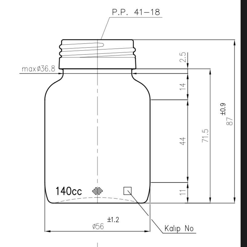 140 CC ŞEFFAF CAM TABLET ŞİŞESİ - KAPAKSIZ - 140 ML ECZA ŞİŞESİ - GENİŞ AĞIZLI CAM ŞİŞE