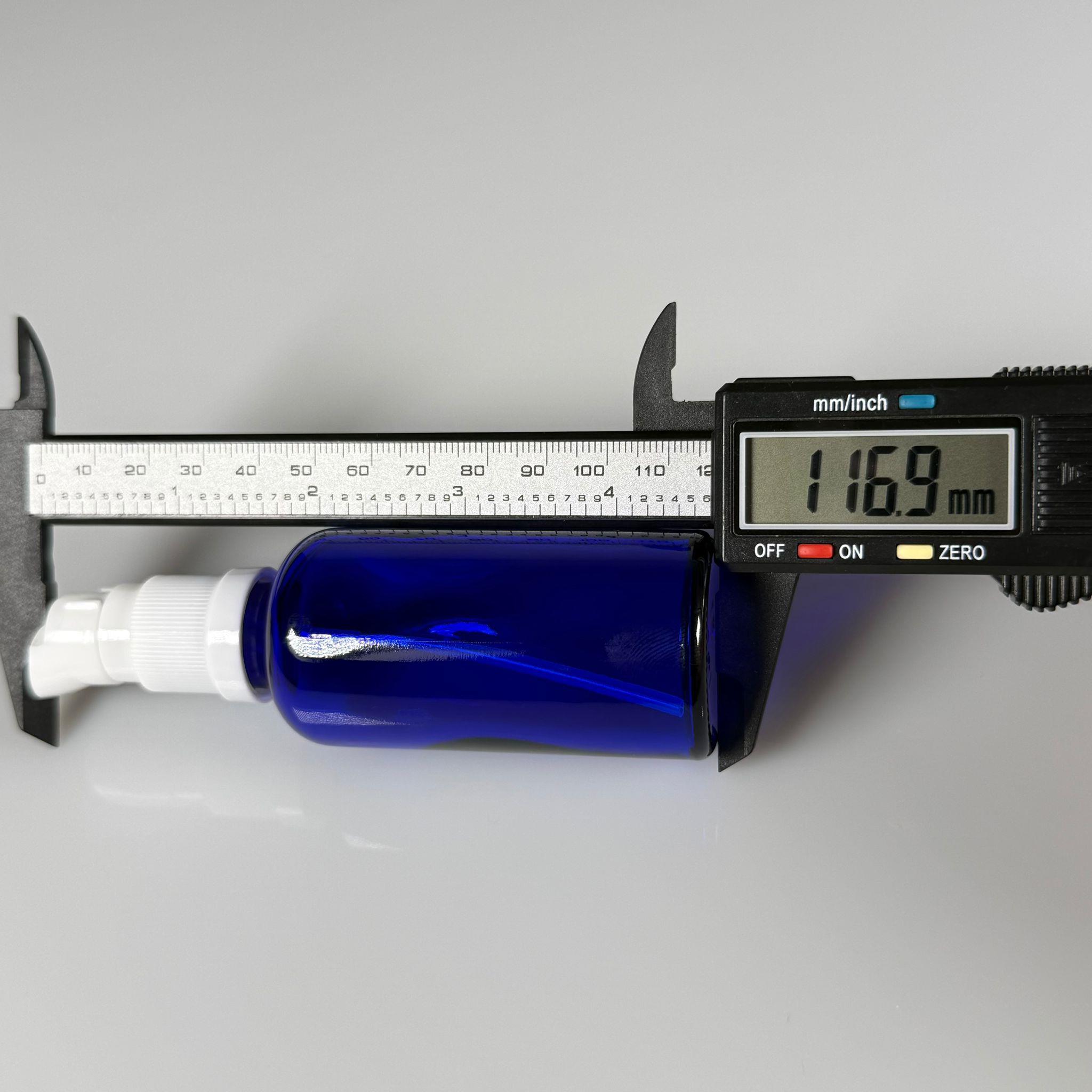 50 CC MAVİ CAM ŞİŞE - SIZDIRMAZ ETEKLİ BEYAZ LOSYON POMPALI TAKIM - 50 ML LOSYON ŞİŞESİ - YAĞ, KREM GİBİ YOĞUN KIVAMLI SIVILAR İÇİN CAM AMBALAJ