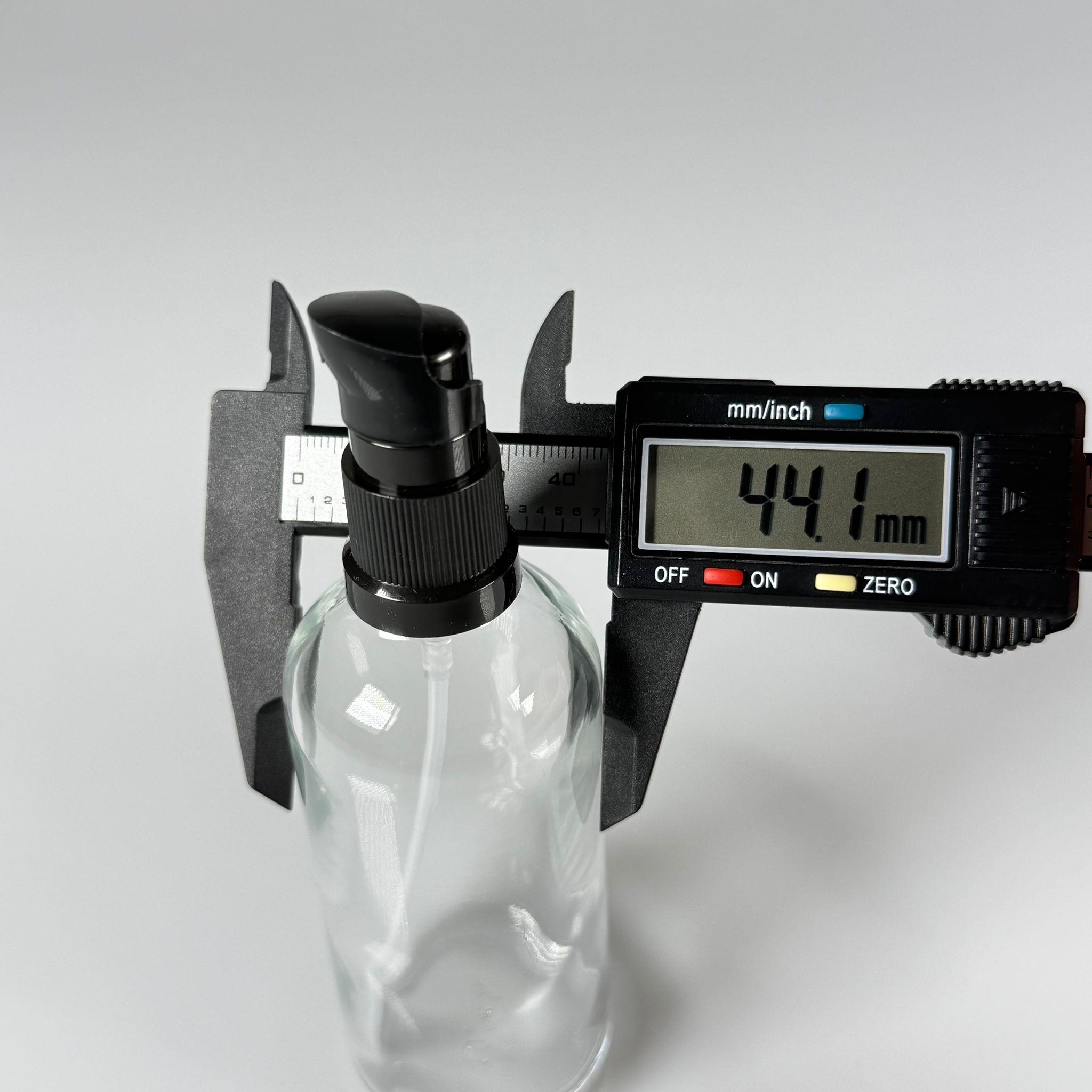 100 CC ŞEFFAF CAM ŞİŞE - SIZDIRMAZ ETEKLİ SİYAH LOSYON POMPALI TAKIM - 100 ML LOSYON ŞİŞESİ - YAĞ, KREM GİBİ YOĞUN KIVAMLI SIVILAR İÇİN CAM AMBALAJ