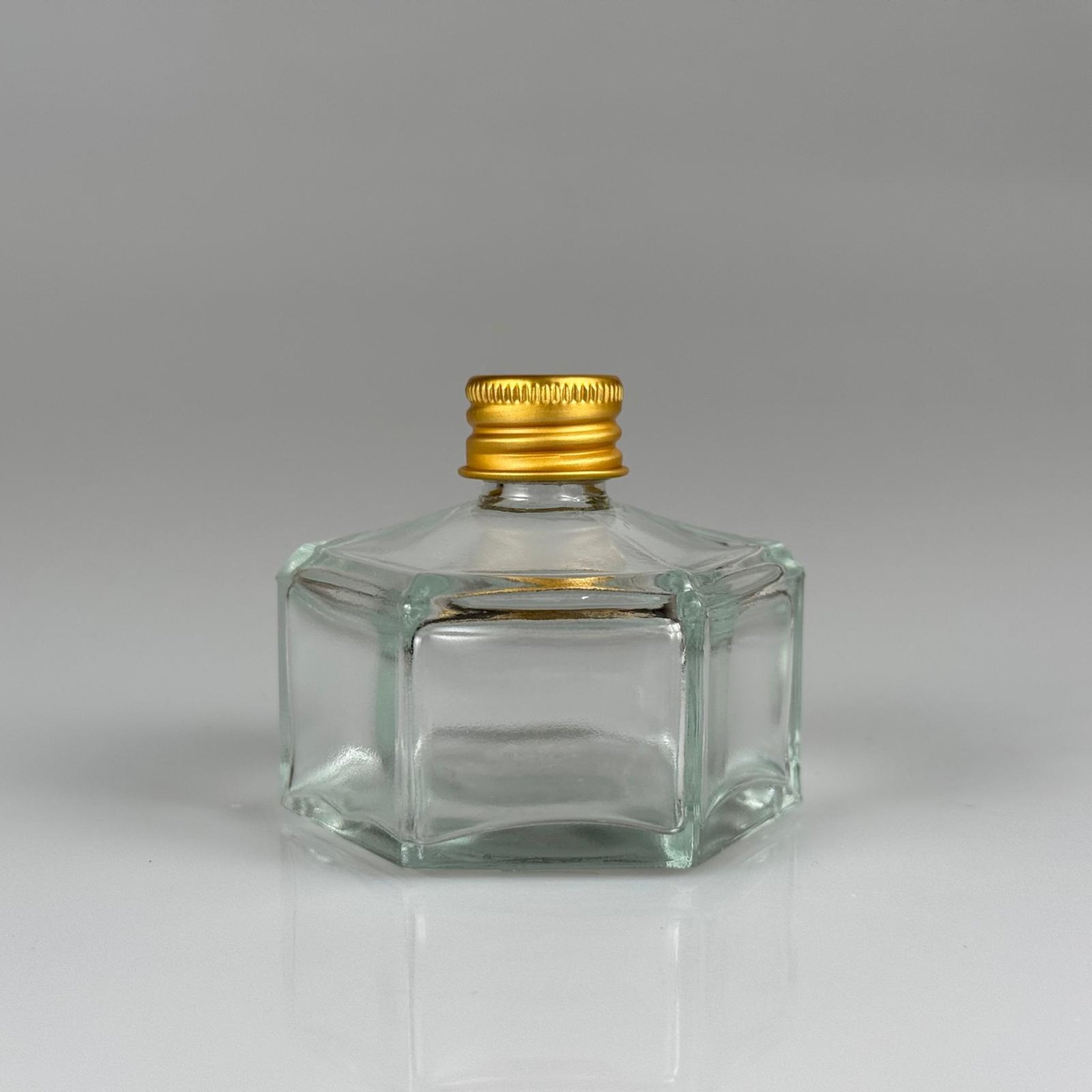 50 CC BASIK ALTIGEN CAM ŞİŞE + GOLD ALÜMİNYUM METAL KAPAKLI TAKIM - 50 ML PRESTİJLİ ŞİŞE