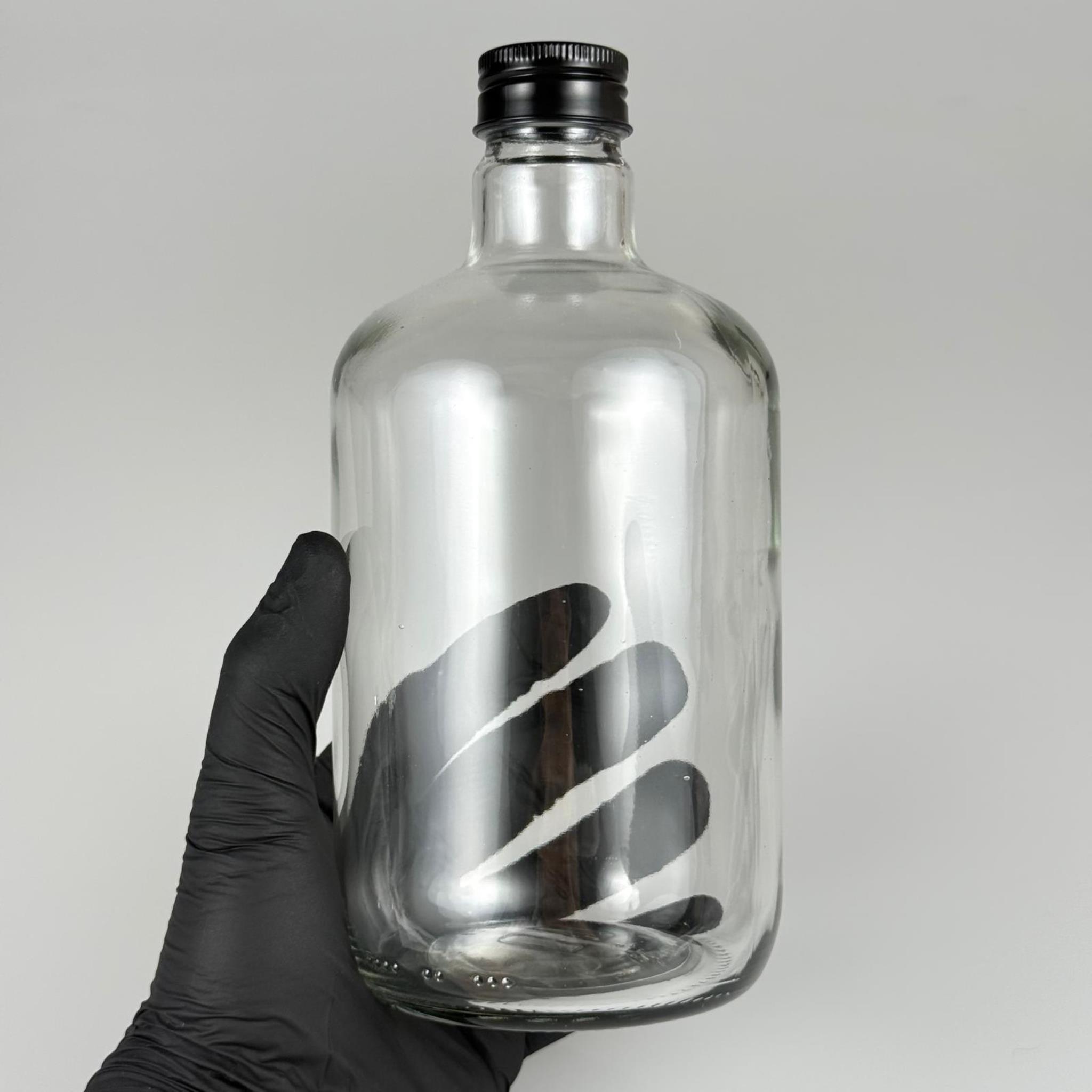 750 CC GORDO CAM ŞİŞE - CONTALI SİYAH METAL KAPAKLI - 750 ML GORDO TOMBUL CAM ŞİŞE
