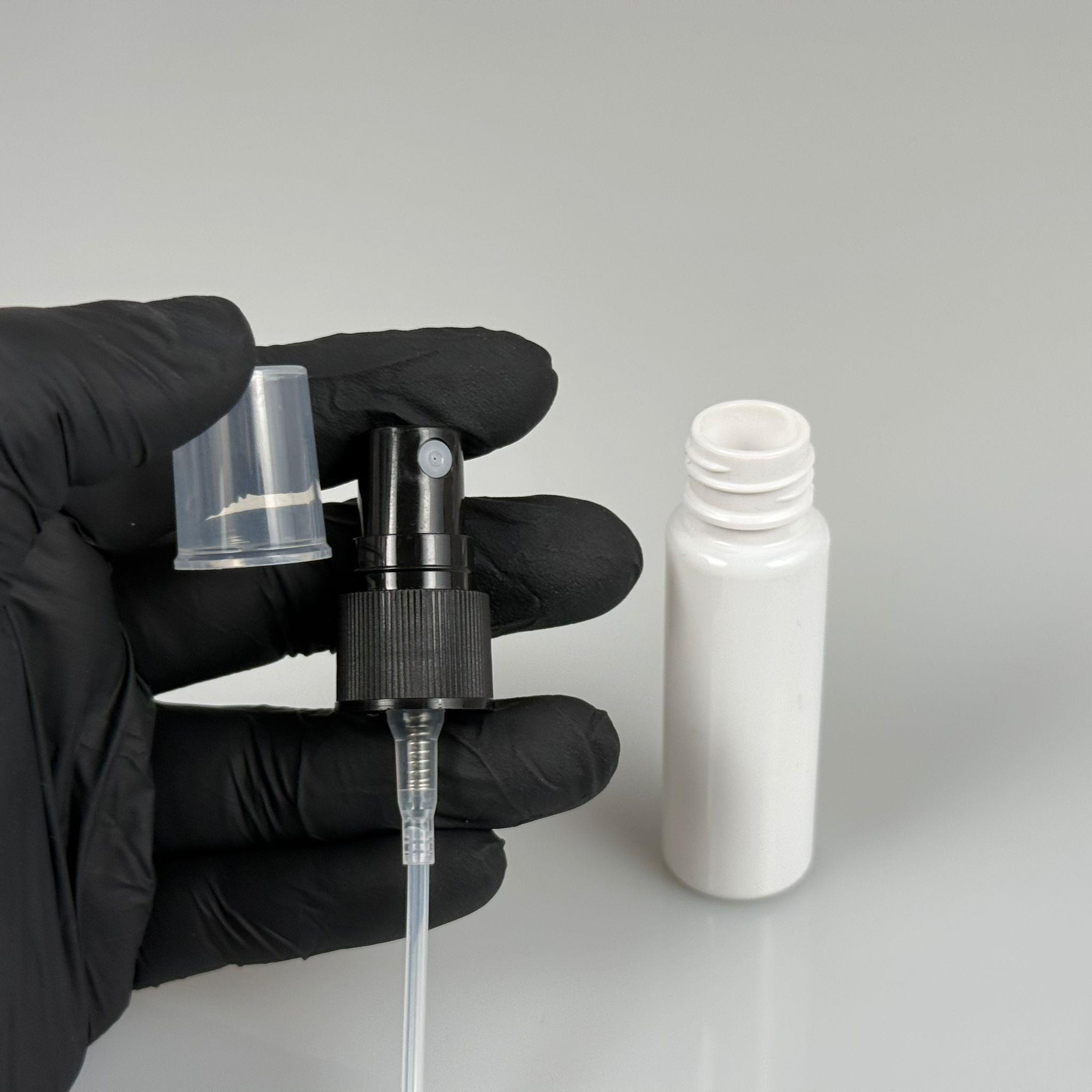 20 CC BEYAZ PET ŞİŞE - SİYAH SPREYLİ TESTER 20 ML PLASTİK ŞİŞE