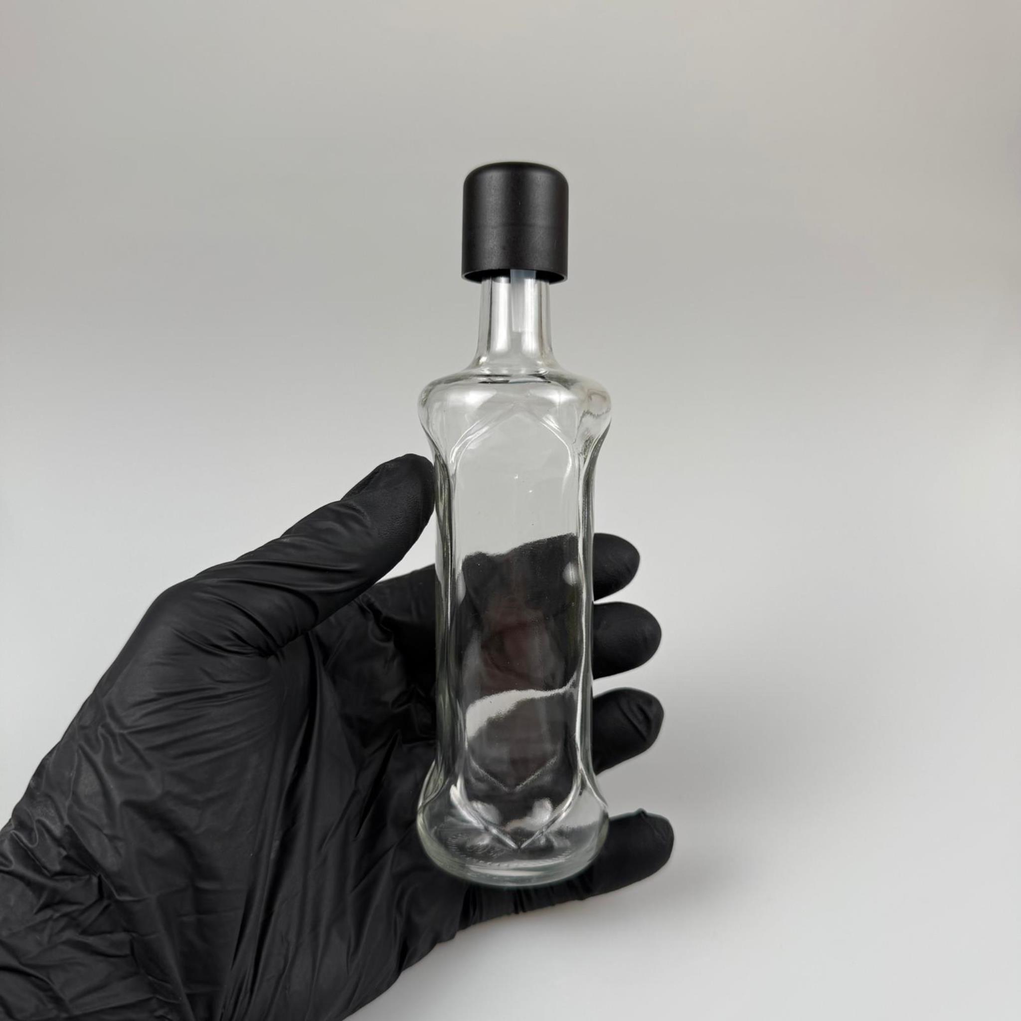 100 CC DORİKA CAM ŞİŞE + İÇTEN DAMLALIKLI ÇOCUK KİLİTLİ SİYAH KAPAK - SAYDAM 100 ML KAPAKLI DAMLATMALI ŞİŞE