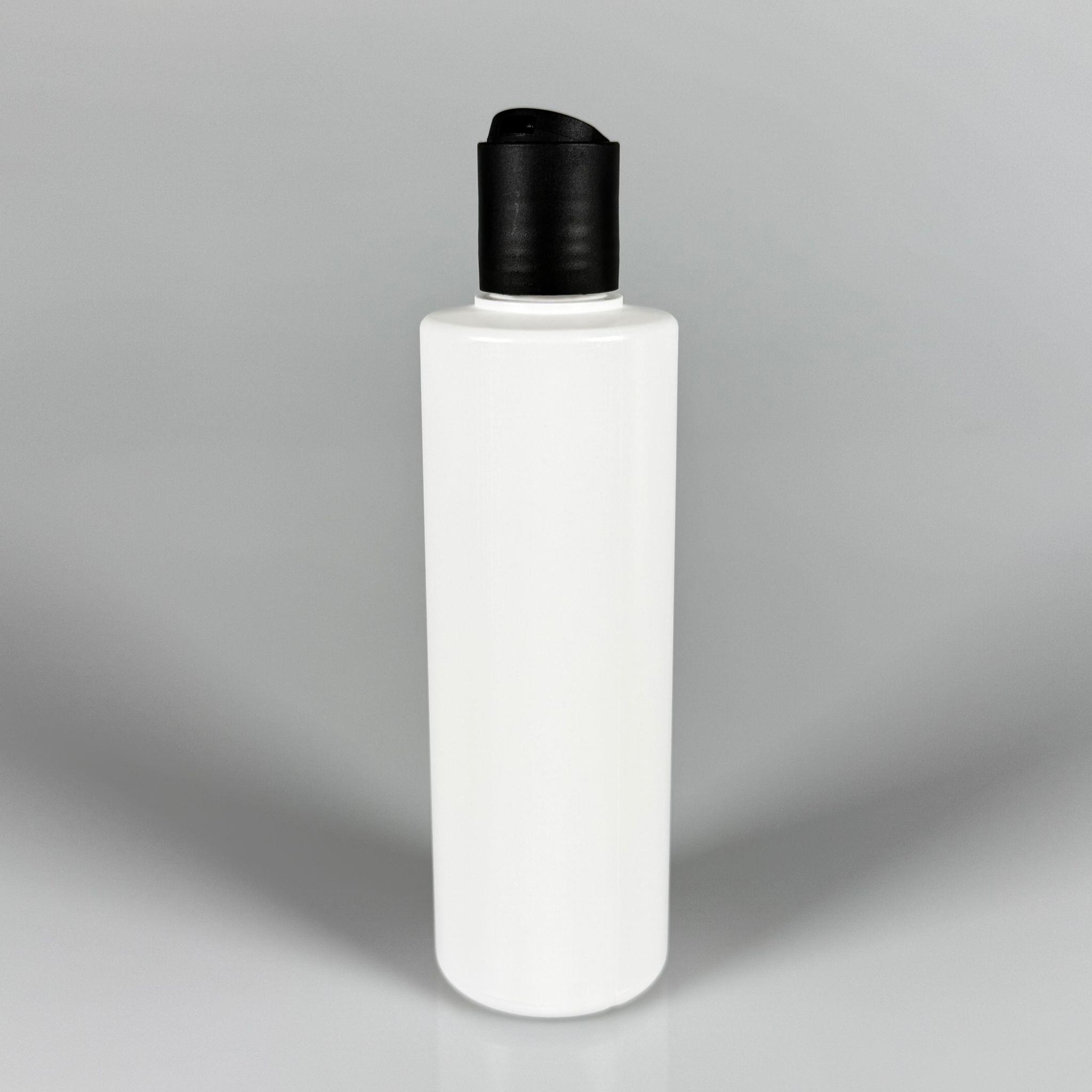 200 CC (SİLME 250 CC) BEYAZ SİLİNDİR MODEL MAT SERT POLİETİLEN ŞİŞE - SİYAH DİSKTOP ŞAMPUAN KAPAKLI - 200 ML BEYAZ PLASTİK ŞİŞE