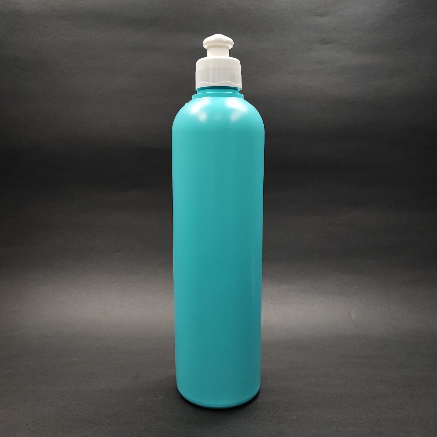 500 CC TURKUAZ POLİETİLEN PE ŞAMPUAN ŞİŞESİ - BEYAZ AKITICILI PUSH PULL KAPAKLI - 500 ML PE ŞAMPUAN ŞİŞESİ