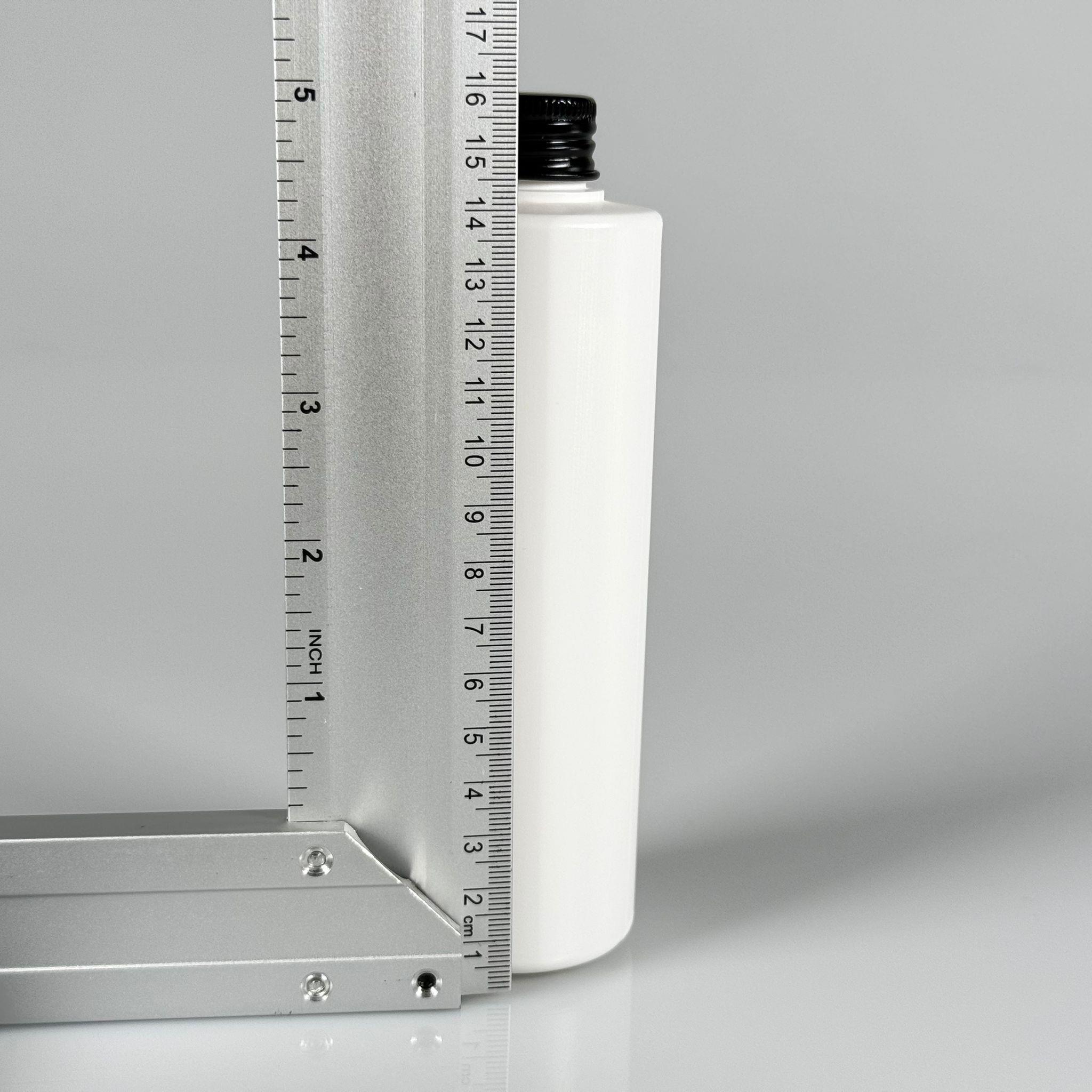 200 CC (SİLME 250 CC) BEYAZ SİLİNDİR MODEL MAT SERT POLİETİLEN ŞİŞE - SİYAH METAL KAPAKLI - 200 ML BEYAZ PLASTİK ŞİŞE