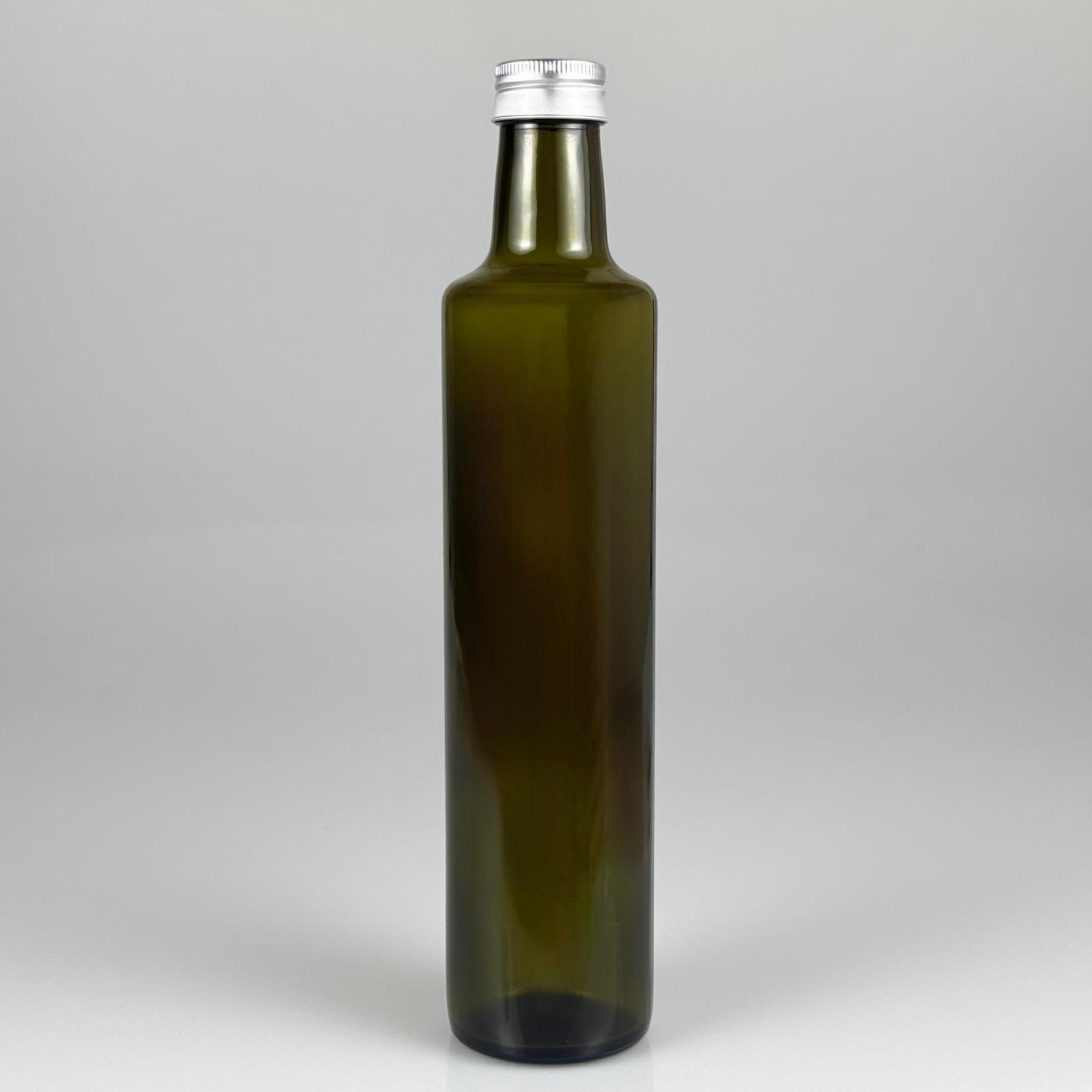 500 CC YEŞİL DORİKA CAM ŞİŞE - GÜMÜŞ METAL ALÜMİNYUM KAPAKLI - 500 ML DORİKA YAĞ ŞİŞESİ - SİRKE ŞİŞESİ