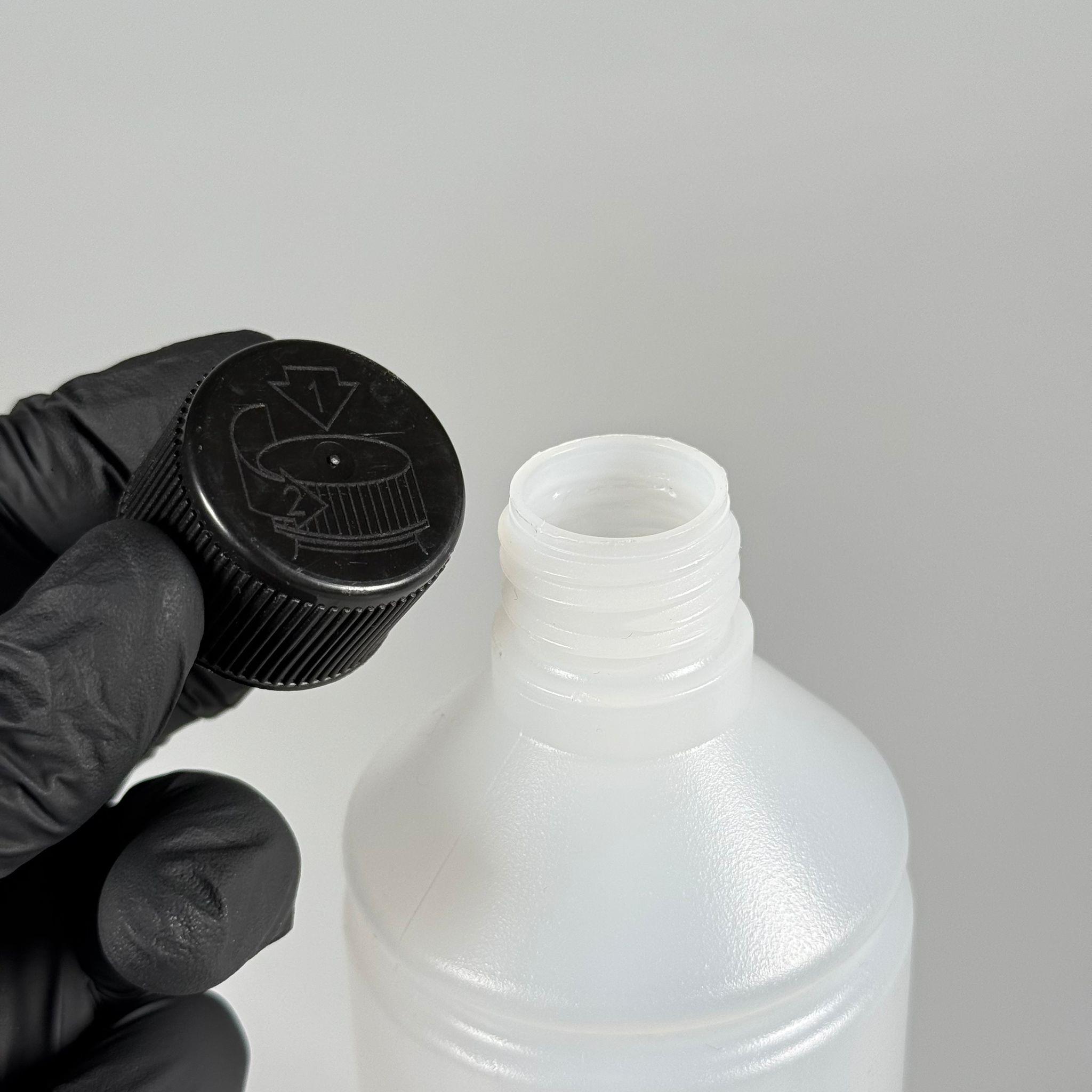 500 CC TİNER ŞİŞESİ - SİYAH ÇOCUK EMNİYET KİLİTLİ KAPAKLI - 500 ML KİMYASALA DAYANIKLI PLASTİK ŞİŞE - 0,5 LT POLİETİLEN ŞİŞE