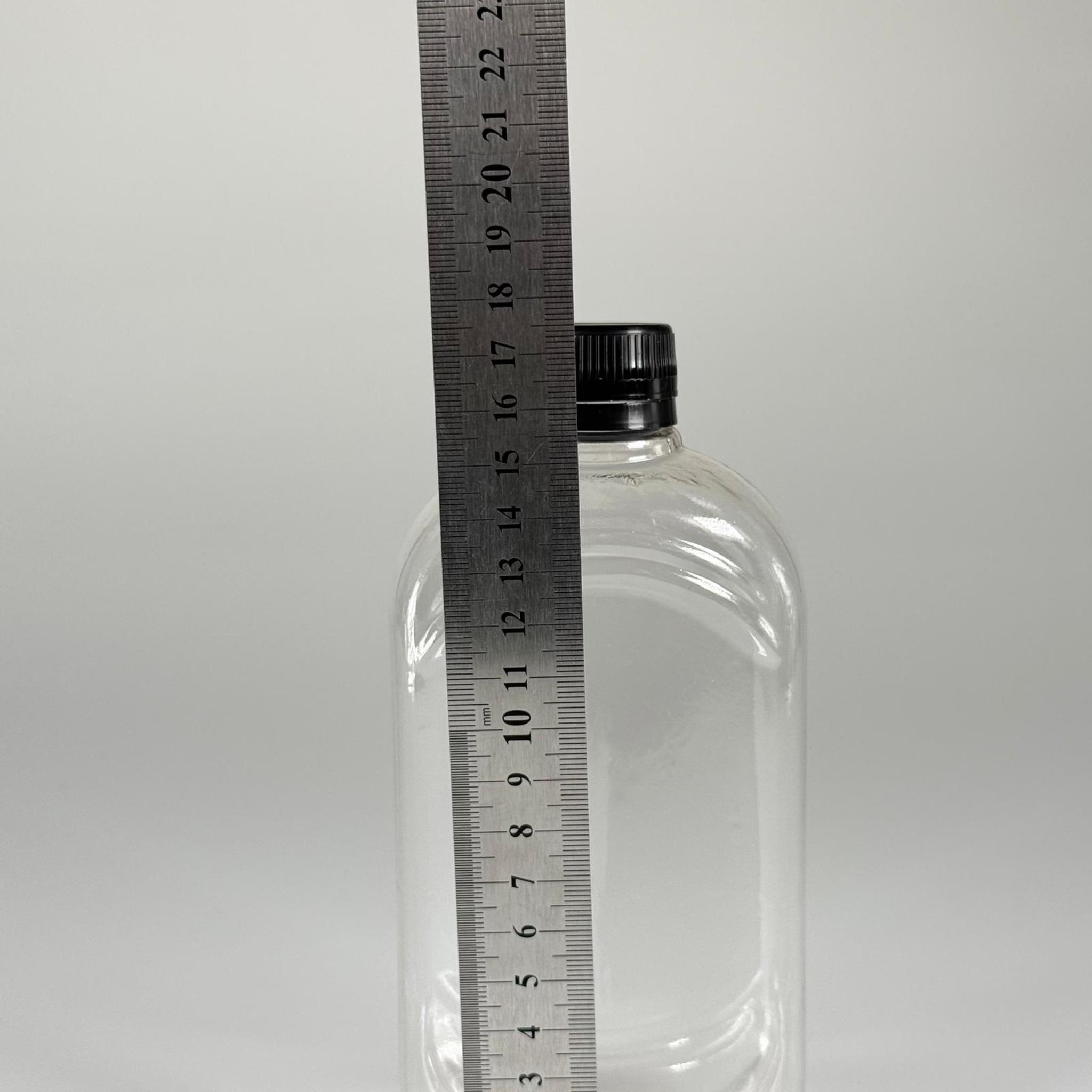 500 CC YASSI PET ŞİŞE SİYAH KİLİTLİ KAPAKLI - 500 ML PET ŞİŞE