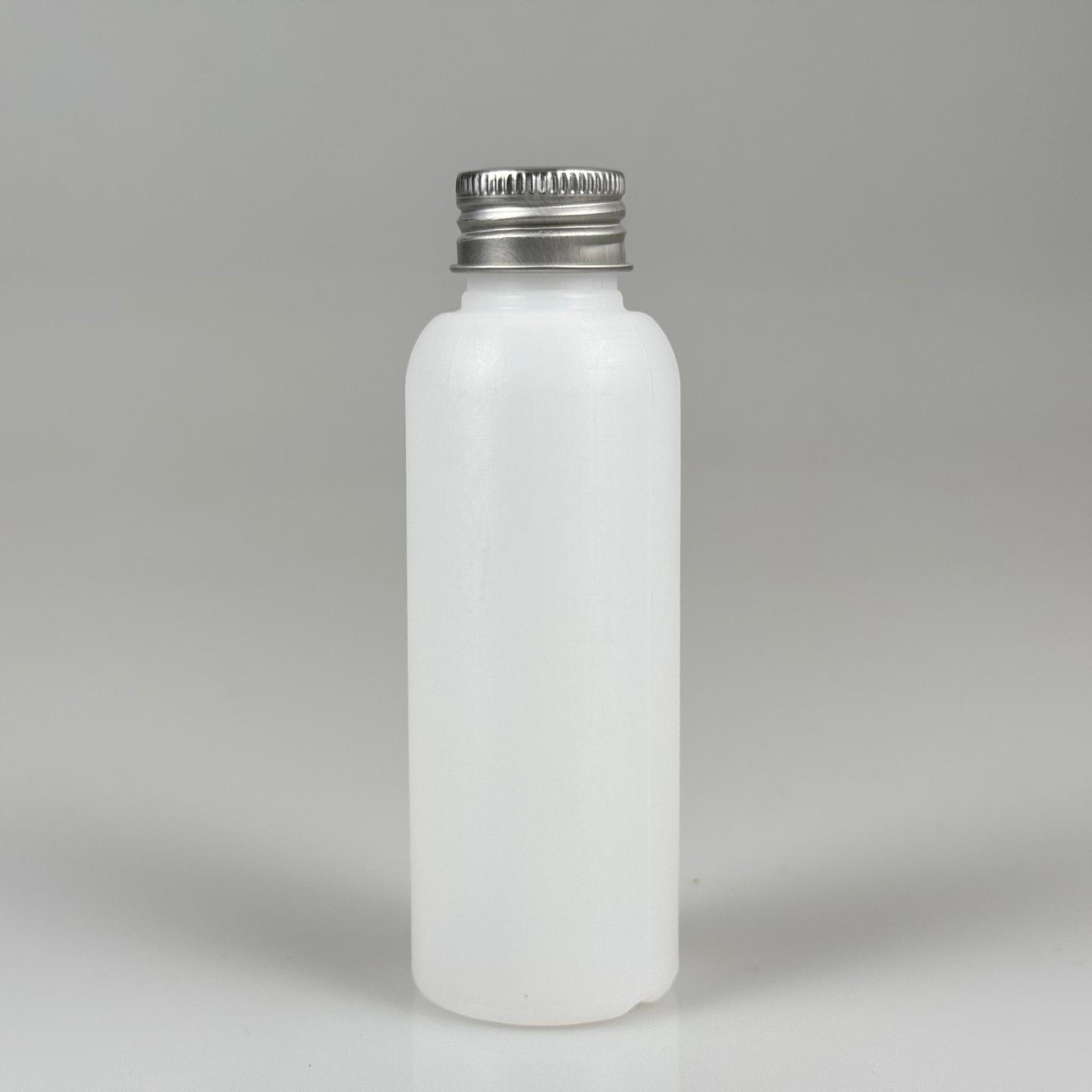 100 CC NATÜREL SERT POLİETİLEN ŞİŞE + GÜMÜŞ METAL KAPAKLI ( 24 MM ) + PLASTİK TIPALI - 100 ML SERT POLİETİLEN ASETON ŞİŞESİ