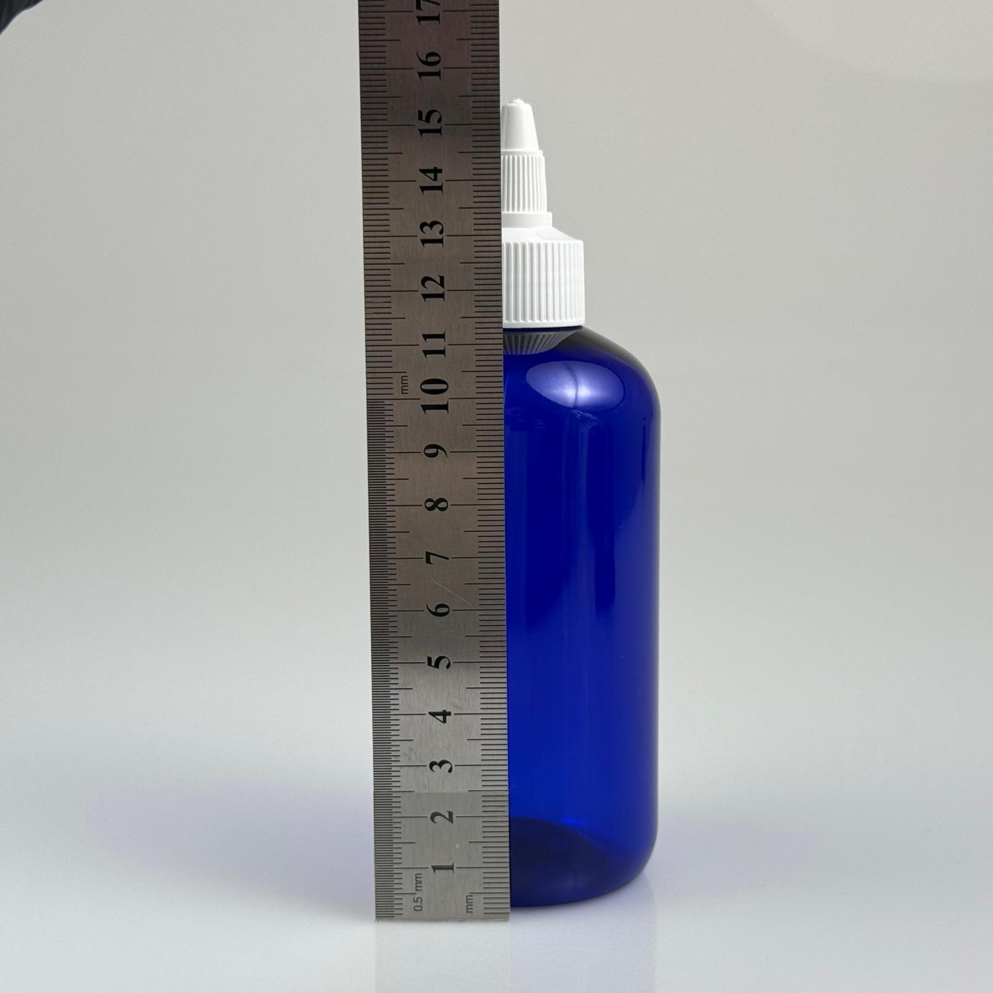 YAĞ, SOS, ACI SOS, SİRKE, SRIRACHA, MÜREKKEP, TUTKAL AKITICI VB BOŞ ŞİŞELERİ - BEYAZ SİVRİ TWİST AKITICI KAPAK + 250 ML MAVİ ZEYNEP PET PLASTİK ŞİŞE TAKIM