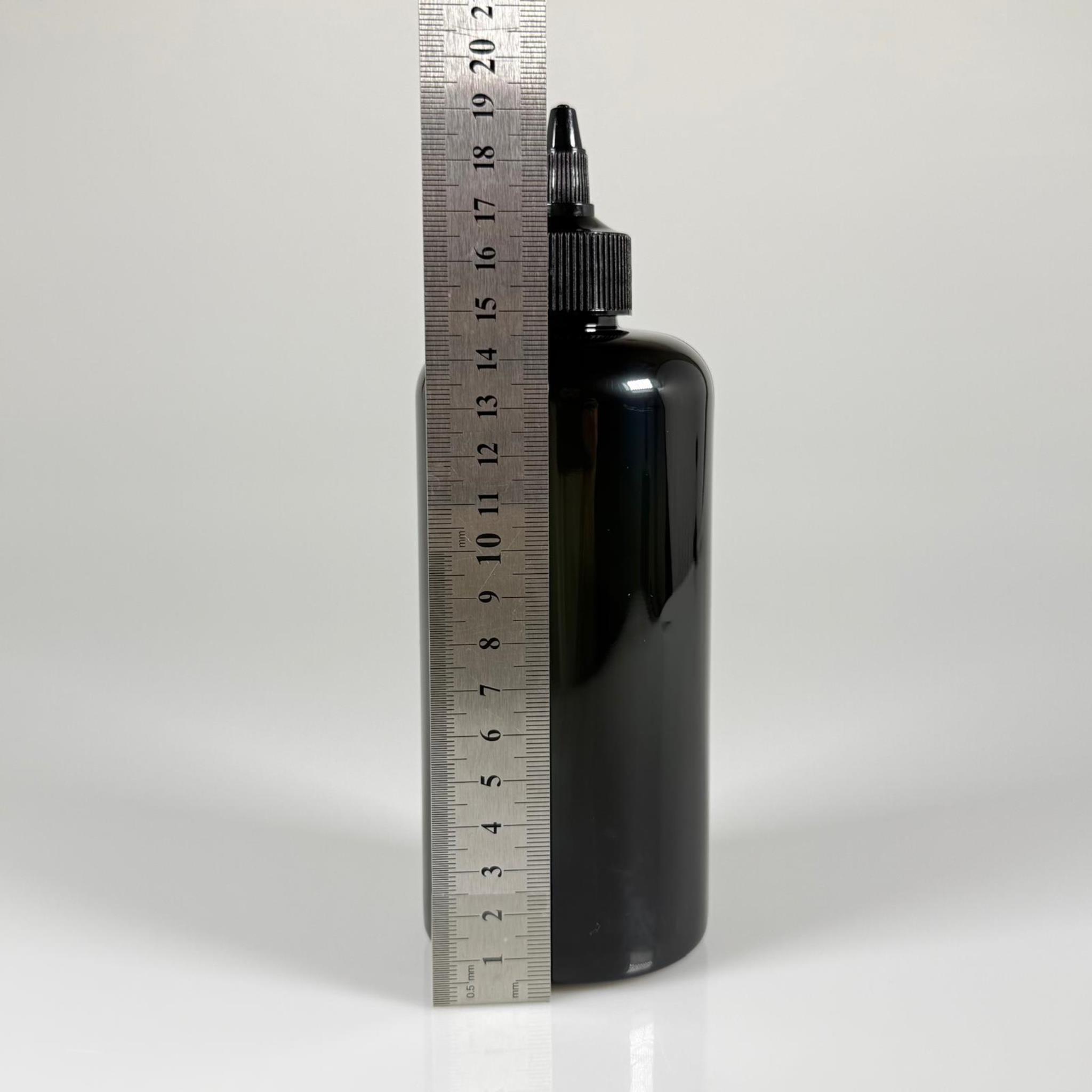 500 CC SİVRİ TWİST ASANSÖR KAPAKLI SİYAH SİLİNDİR DÜZ PET ŞİŞE - 0,5 LİTRE AKITICI SİYAH KAPAKLI PET ŞİŞE