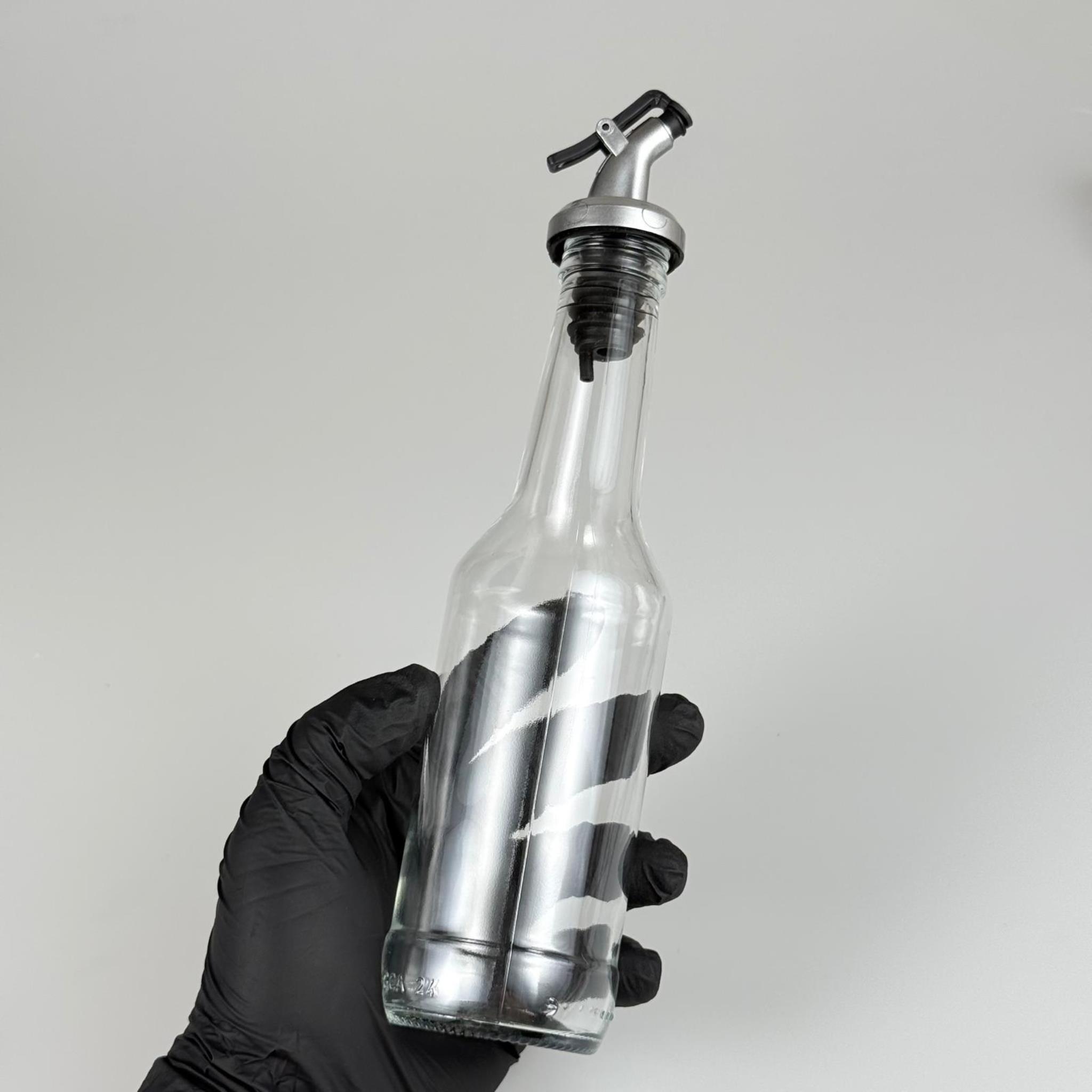 250 CC BOĞAZLI YAĞDANLIK ŞİŞESİ - 250 ML CAM YAĞLIK SİRKELİK ŞİŞE - GRİ AKITICILI Damlatmaz Yağlık -  Sirkelik