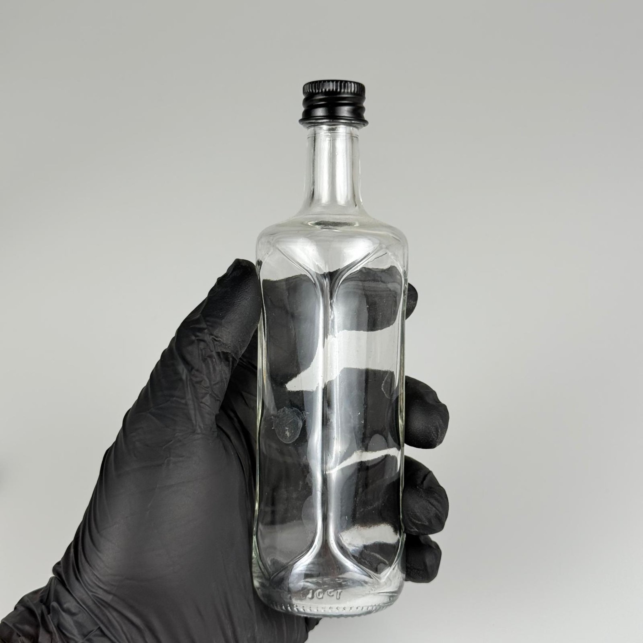 100 CC ŞEFFAF CAM DORİKA  ŞİŞE + SİYAH ALÜMİNYUM METAL KAPAKLI TAKIM - 100 ML SOS ŞİŞESİ