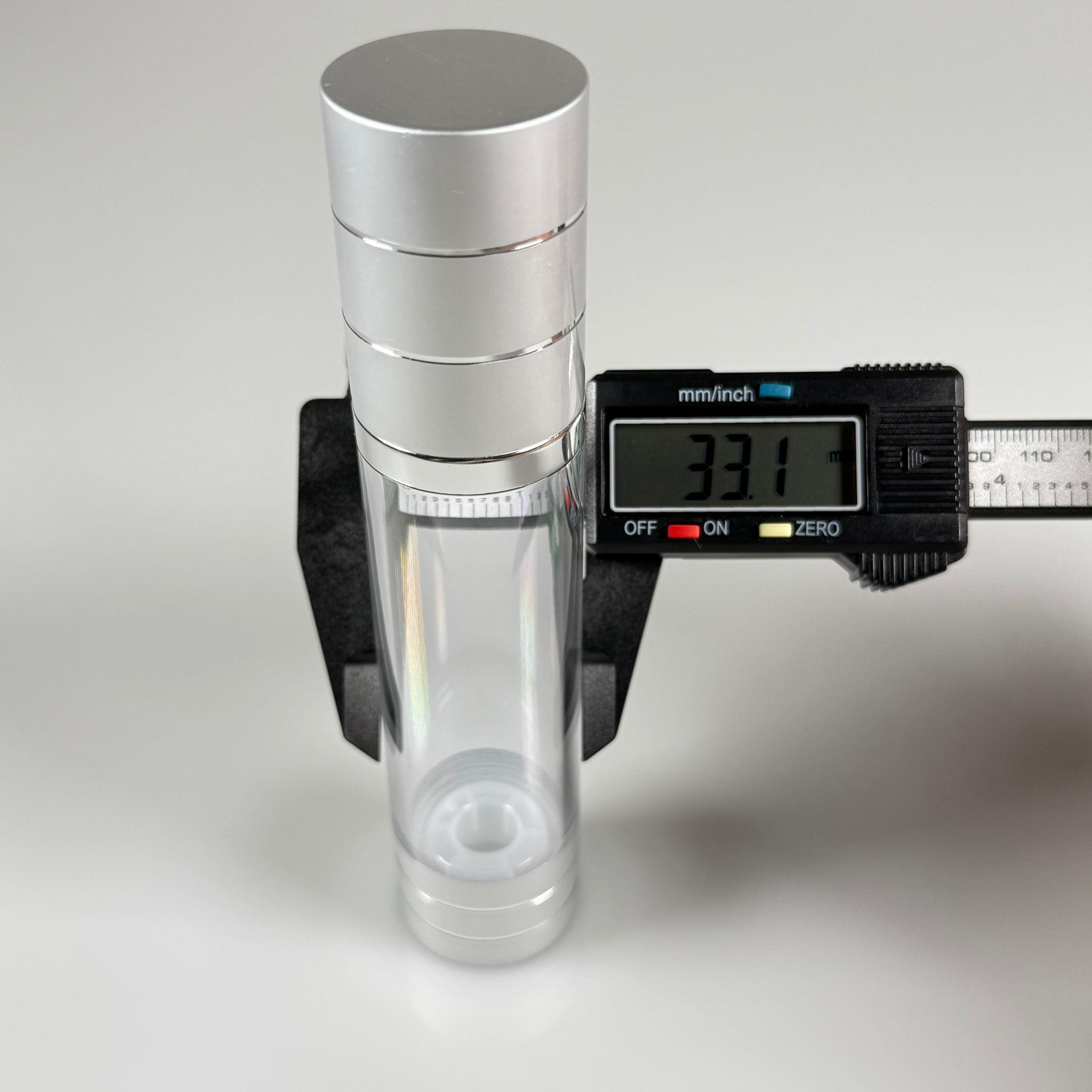 BOŞ KREM VE LOSYON ŞİŞESİ 50 ML BOŞ AİRLESS ŞİŞE - HAVASIZ POMPALI GÜMÜŞ ÜSTÜ YALDIZLI AİRLESS ŞİŞE