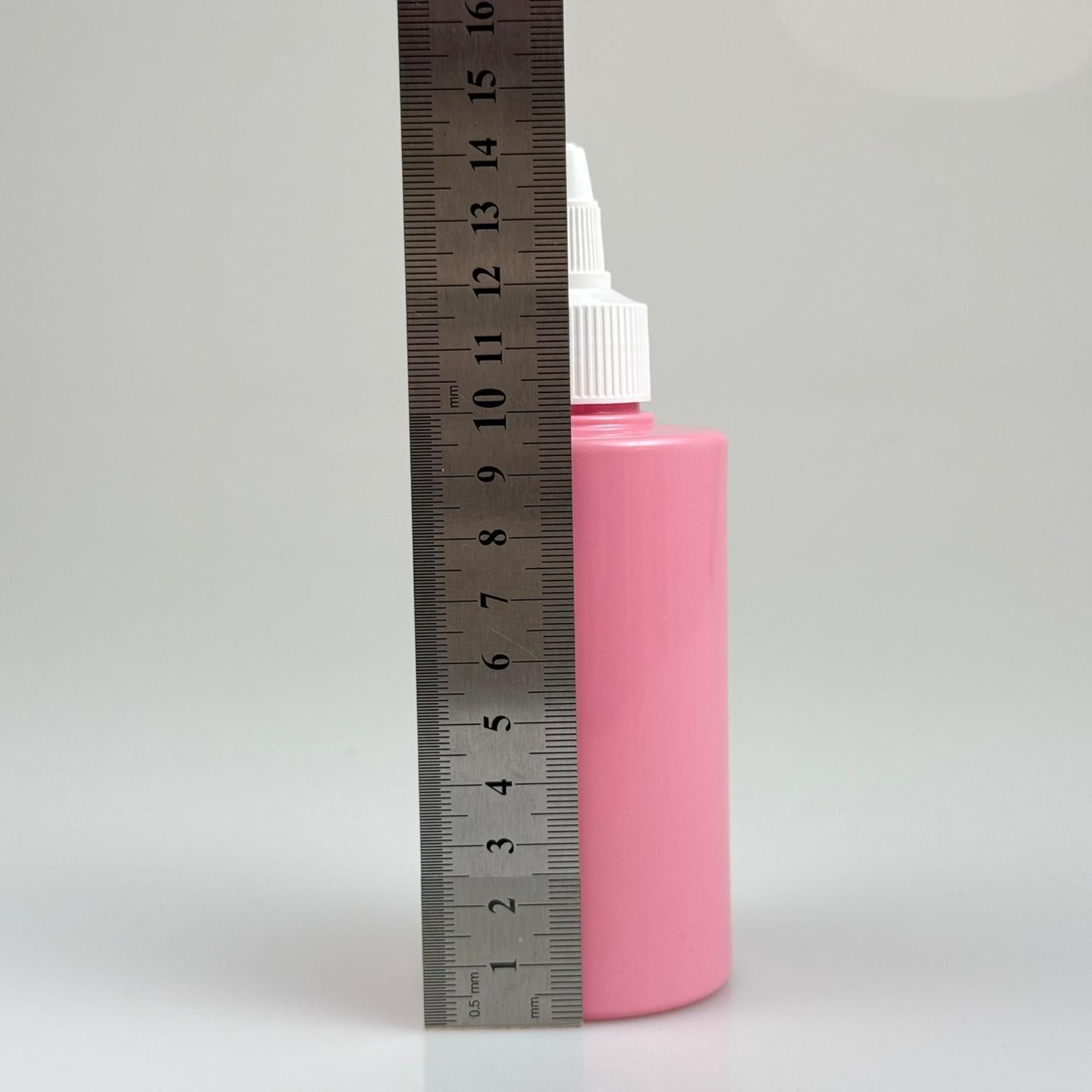 YAĞ, SOS, ACI SOS, SİRKE, SRIRACHA, MÜREKKEP, TUTKAL AKITICI VB BOŞ ŞİŞELERİ - BEYAZ SİVRİ TWİST AKITICI KAPAK + 200 ML KÜT PEMBE SERT PET PLASTİK ŞİŞE TAKIM