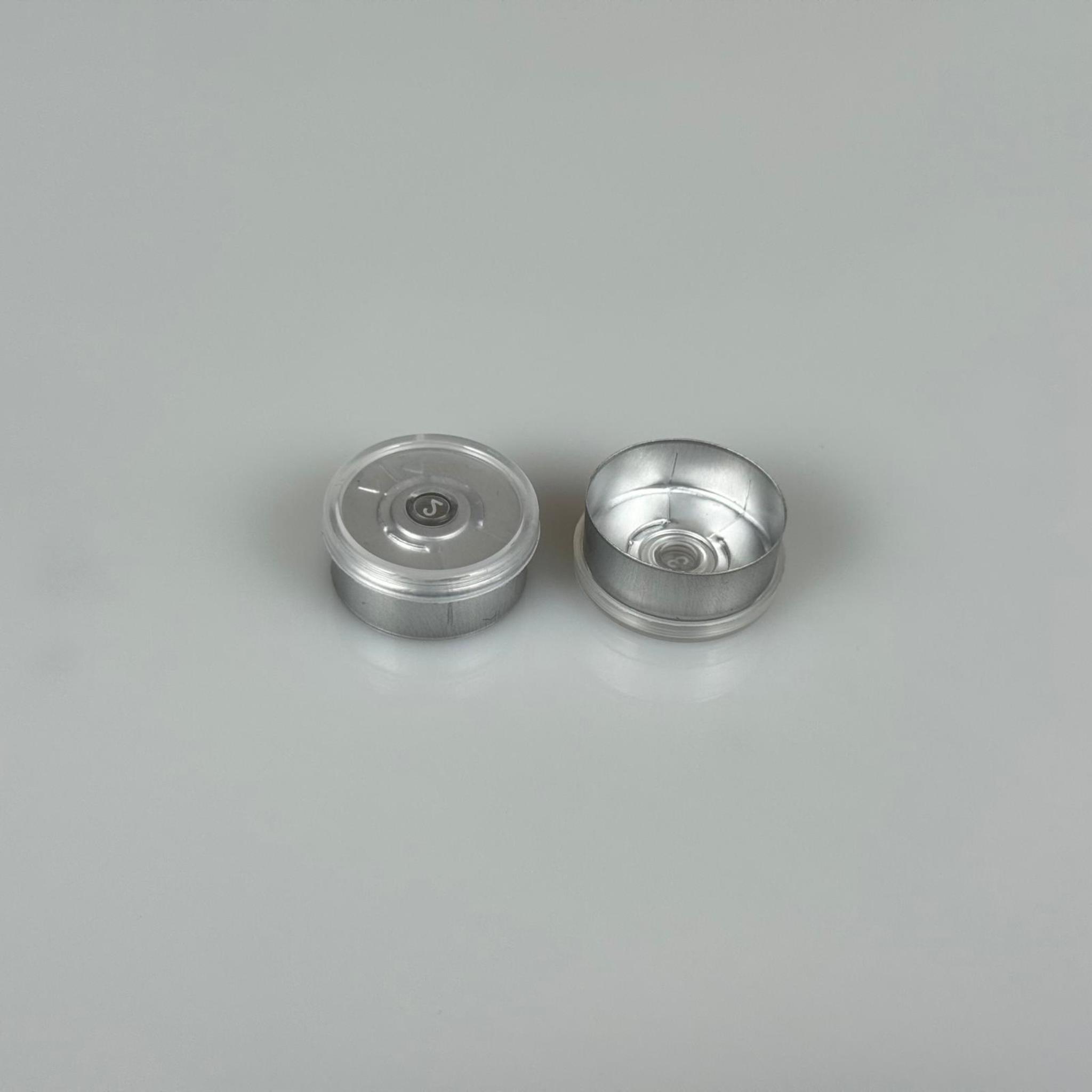 20 MM TEAR - OFF PENİSİLİN ALÜMİNYUM FLAKON KAPAK ÜSTÜ ÜSTÜ ŞEFFAF