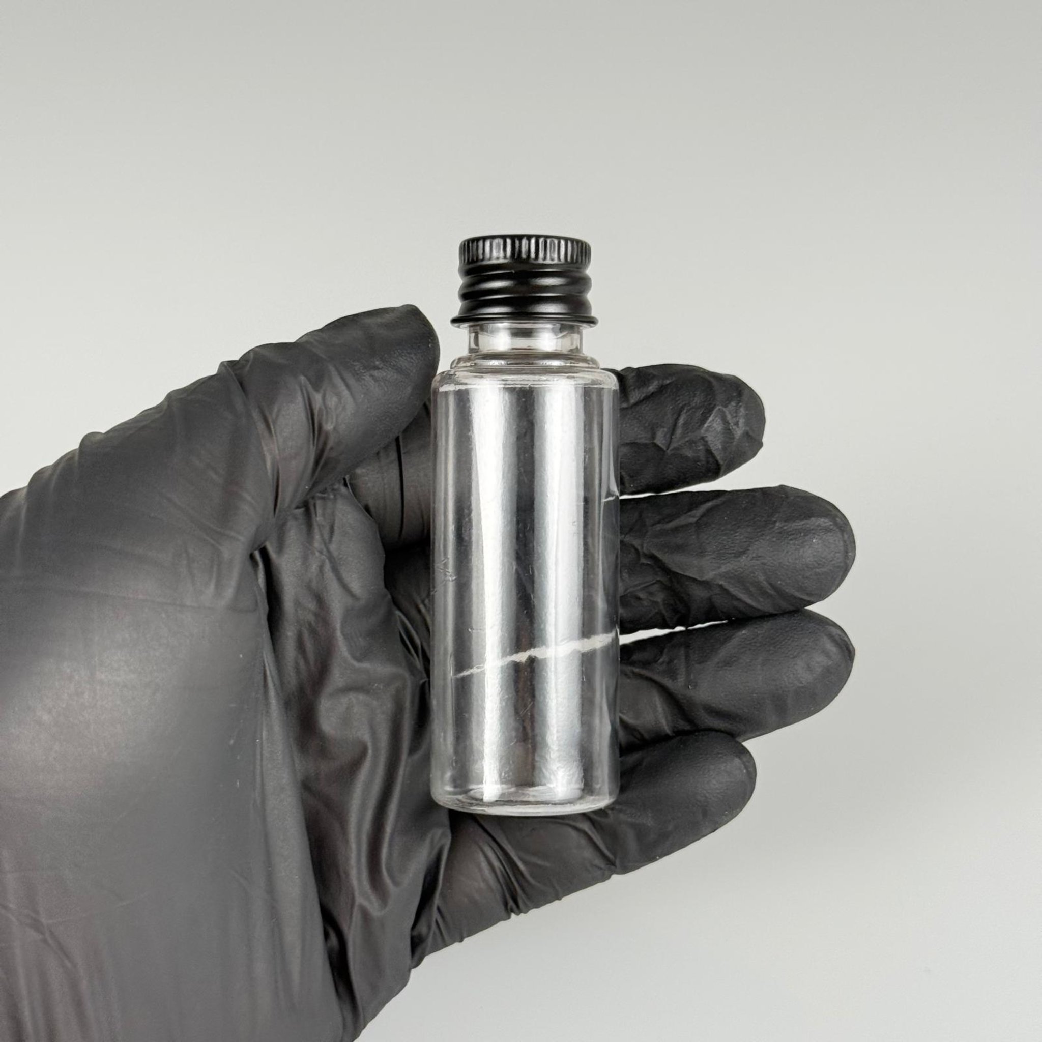 30 CC ŞEFFAF PET SHOT ŞİŞE - KÖPÜK CONTALI SİYAH ALÜMİNYUM METAL KAPAKLI TAKIM - 30 ML PLASTİK ŞİŞE