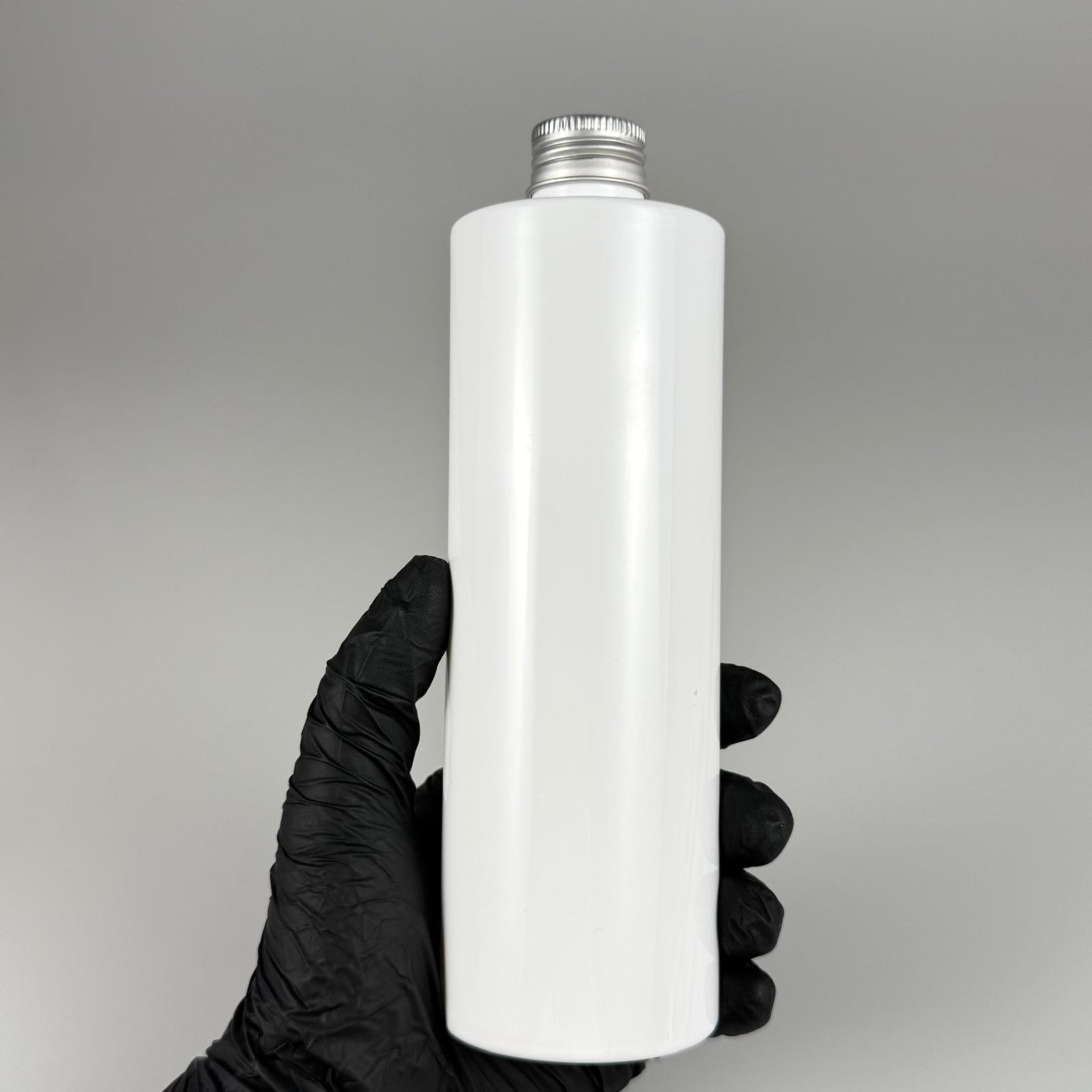 400 CC BEYAZ KÜT BOYUNLU SİLİNDİR PET ŞİŞE (30 GR - 24 AĞIZ ) + KÖPÜK CONTALI GÜMÜŞ METAL ALÜMİNYUM KAPAKLI TAKIM - 400 ML  KAPAKLI BEYAZ PLASTİK ŞİŞELER