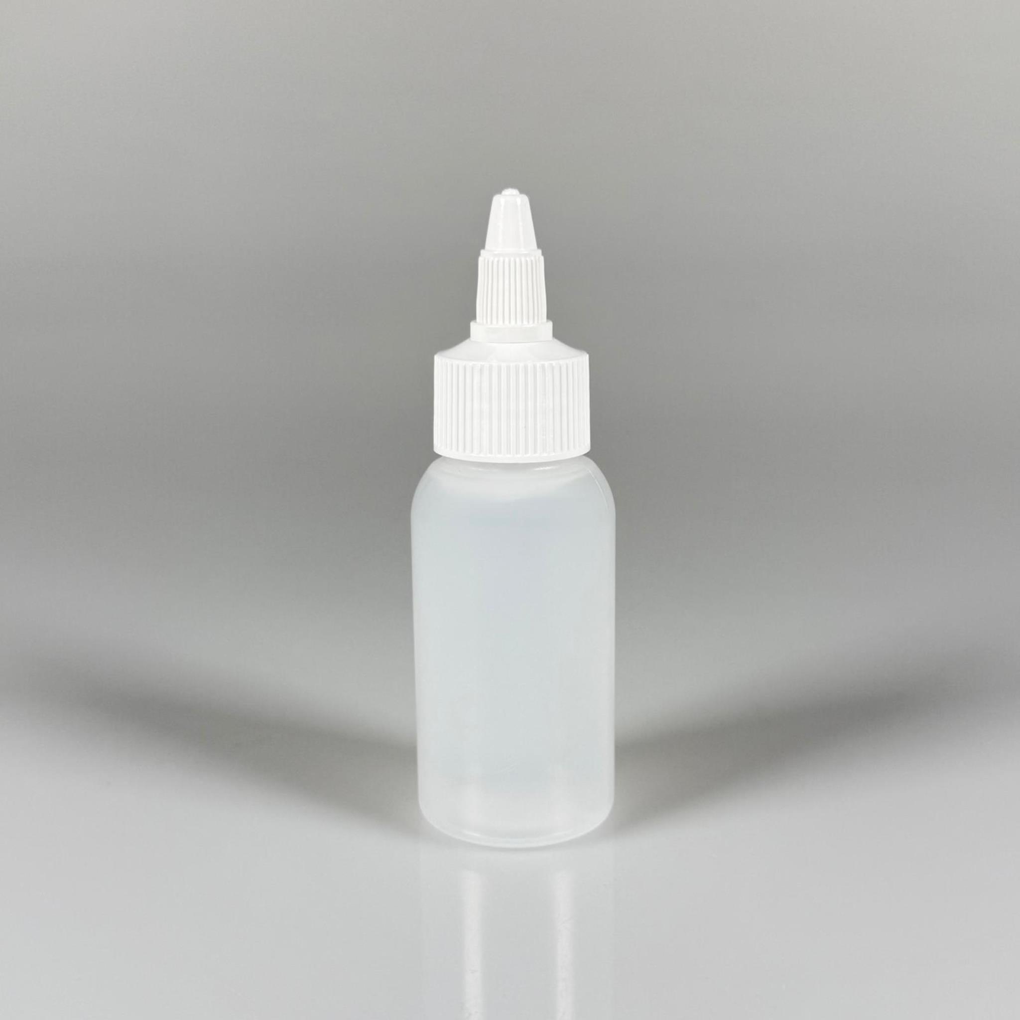 50 ML SIKILABİLİR YUMUŞAK POLİETİLEN PE PLASTİK ŞİŞE - BEYAZ TWİST AKITICI SOS KAPAKLI - 50 cc sos, yağ, kartuş, mürekkep vb için boş şişeler