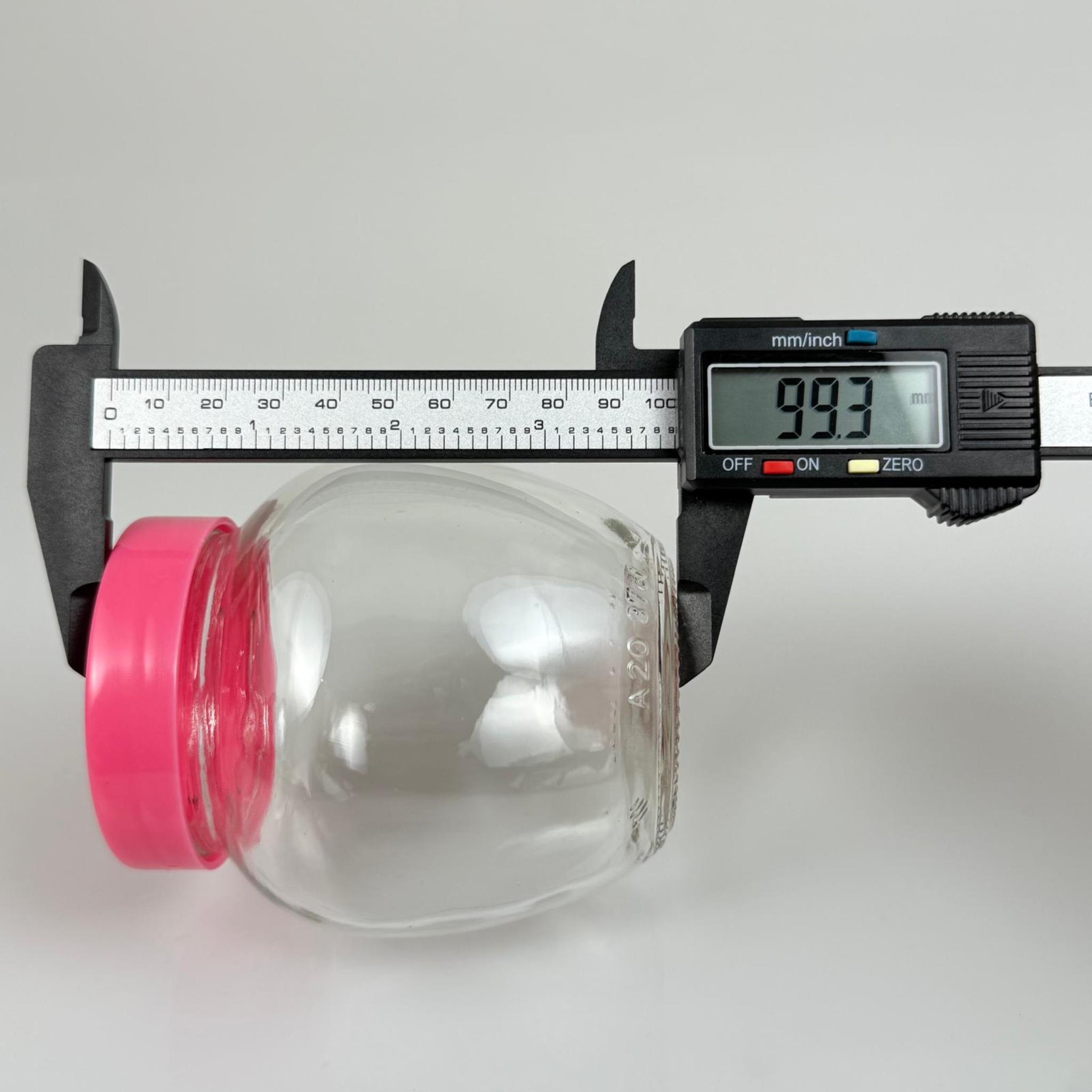 370 CC YUMURTA CAM KAVANOZ + PEMBE PLASTİK KAPAK - 370 ML PLASTİK KAPAKLI CAM KAVANOZ
