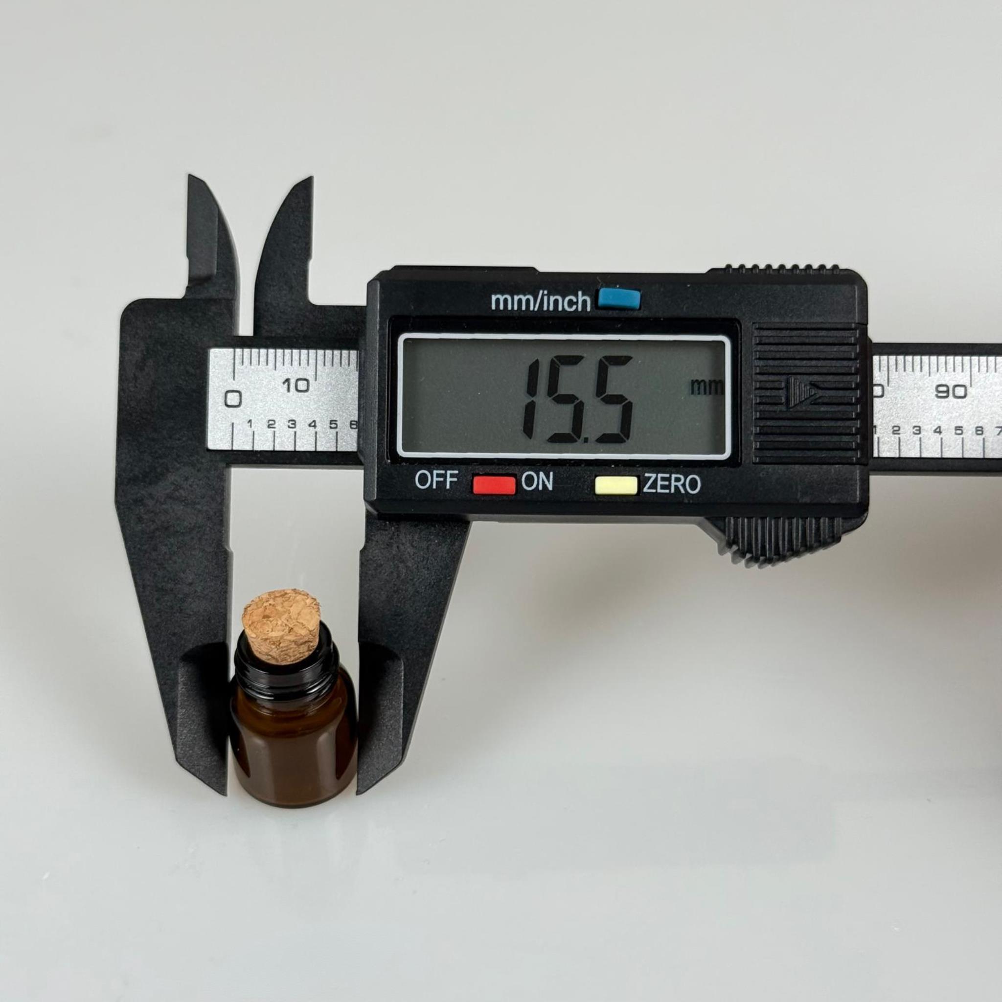 1 CC MANTAR TIPALI CAM ŞİŞE - AMBER 1 ML MANTARLI MİNİ CAM ŞİŞE