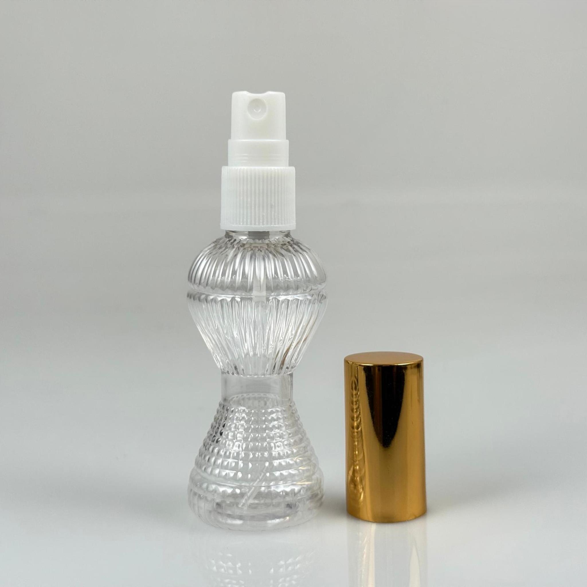 50 ML PET KOLONYA, PARFÜM VB ŞİŞELERİ - METAL ALÜMİNYUM GOLD KAPAK + VİDALI SPREY + 50 CC PIRLANTA ŞİŞE SET TAKIM