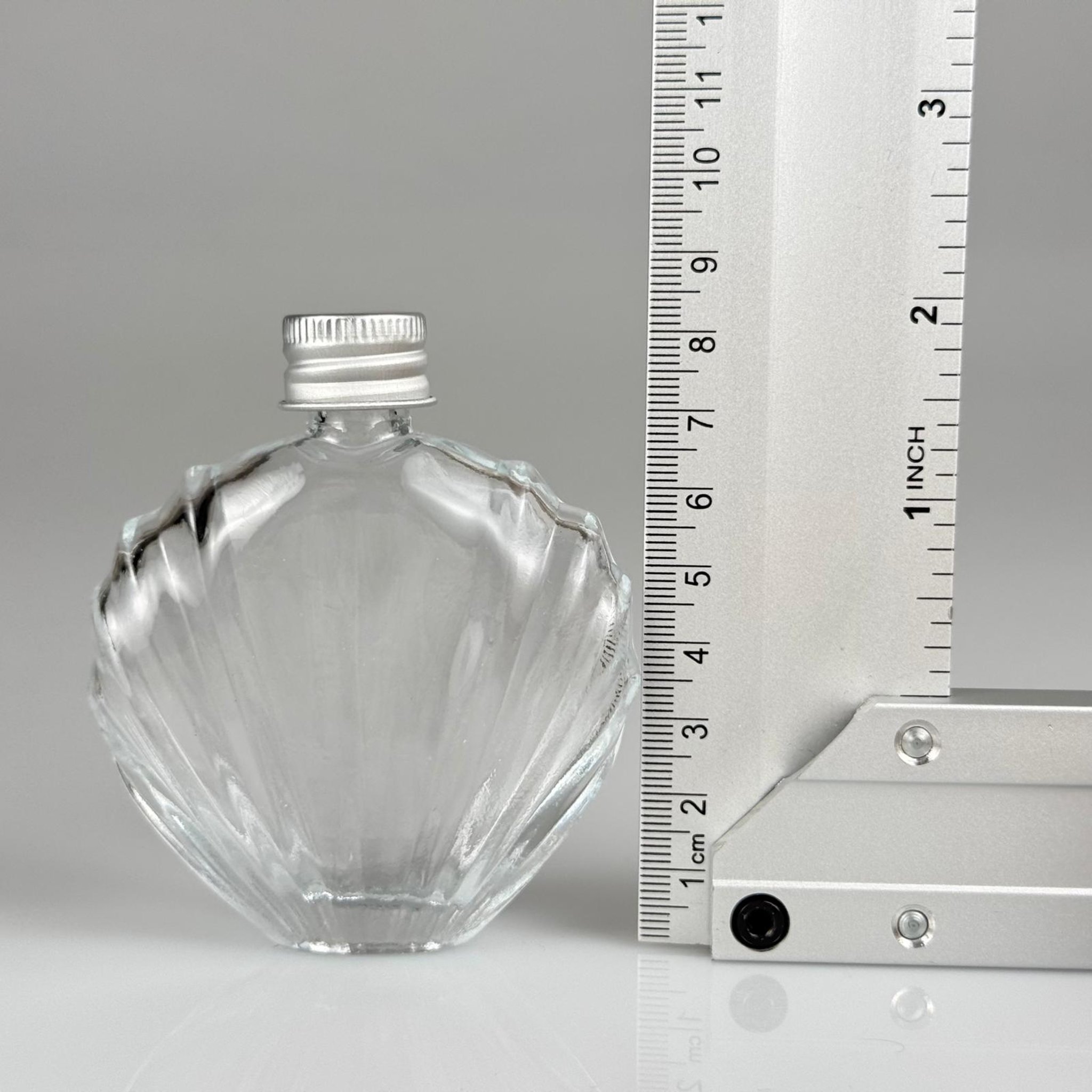 45 CC İSTİRİDYE MODEL CAM ŞİŞE + GÜMÜŞ ALÜMİNYUM METAL KAPAKLI TAKIM - 45 ML PRESTİJLİ ŞİŞE