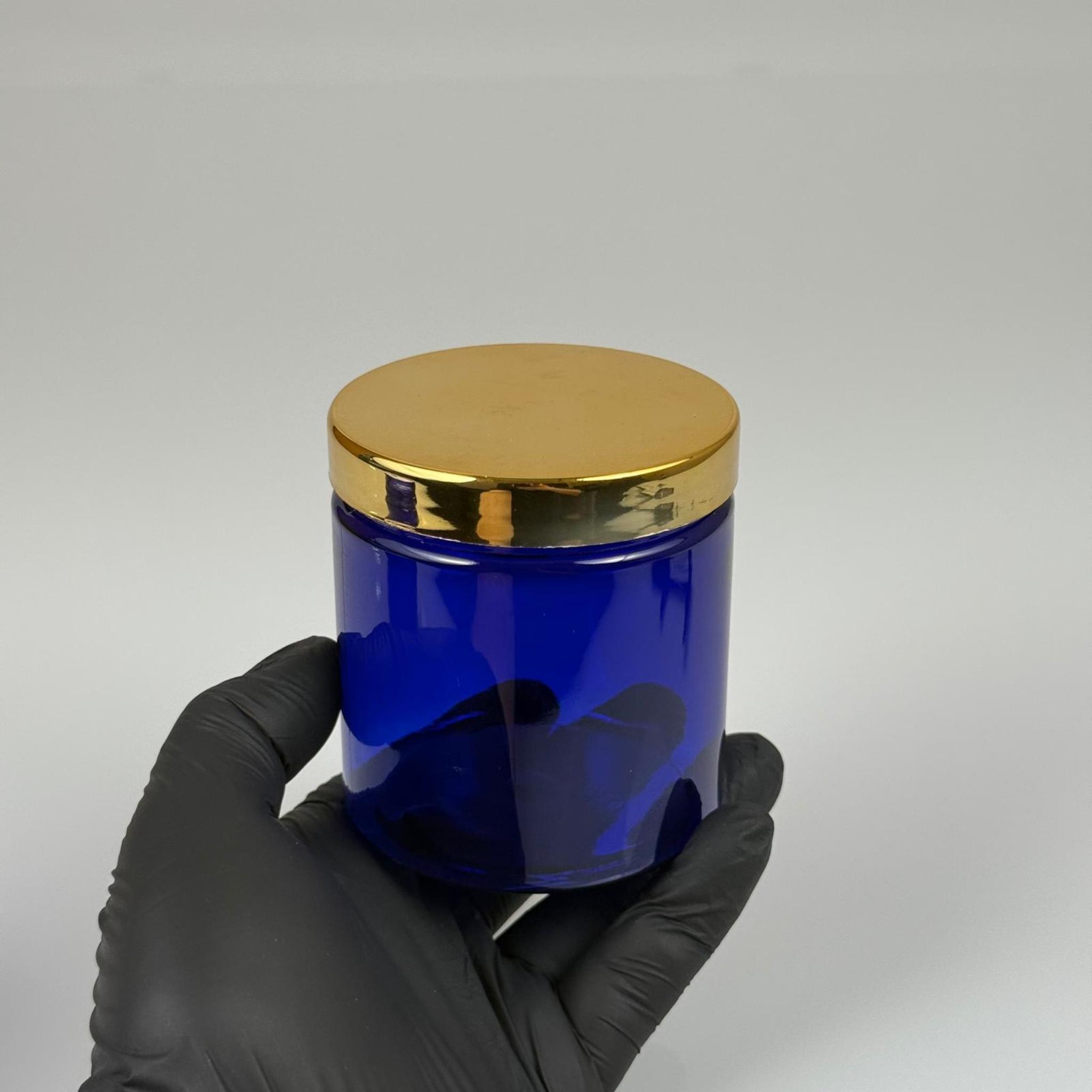 250 ML SERT PET KAVANOZ + GOLD KAPLAMALI PLASTİK KAPAK + İÇ TIPA - 250 CC KALIN MAVİ PLASTİK KAVANOZ GOLD KAPLAMALI PLASTİK KAPAKLI İÇ TIPALI TAKIM - KREM KAVANOZLARI
