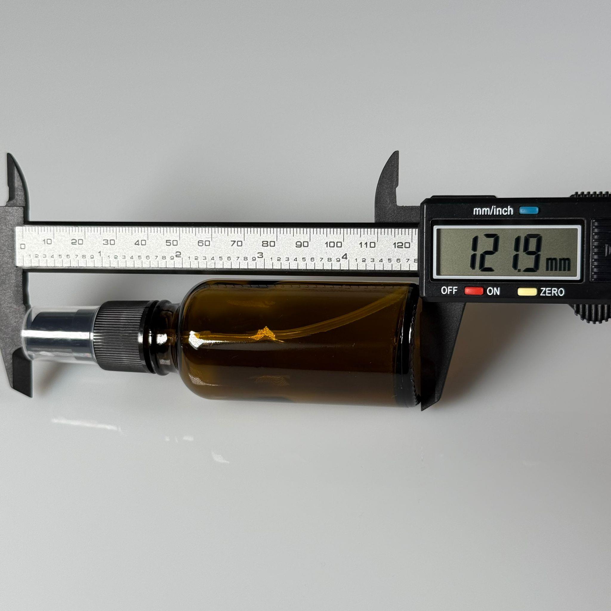 50 CC AMBER KAHVERENGİ CAM ŞİŞE + SİYAH SPREY VALF