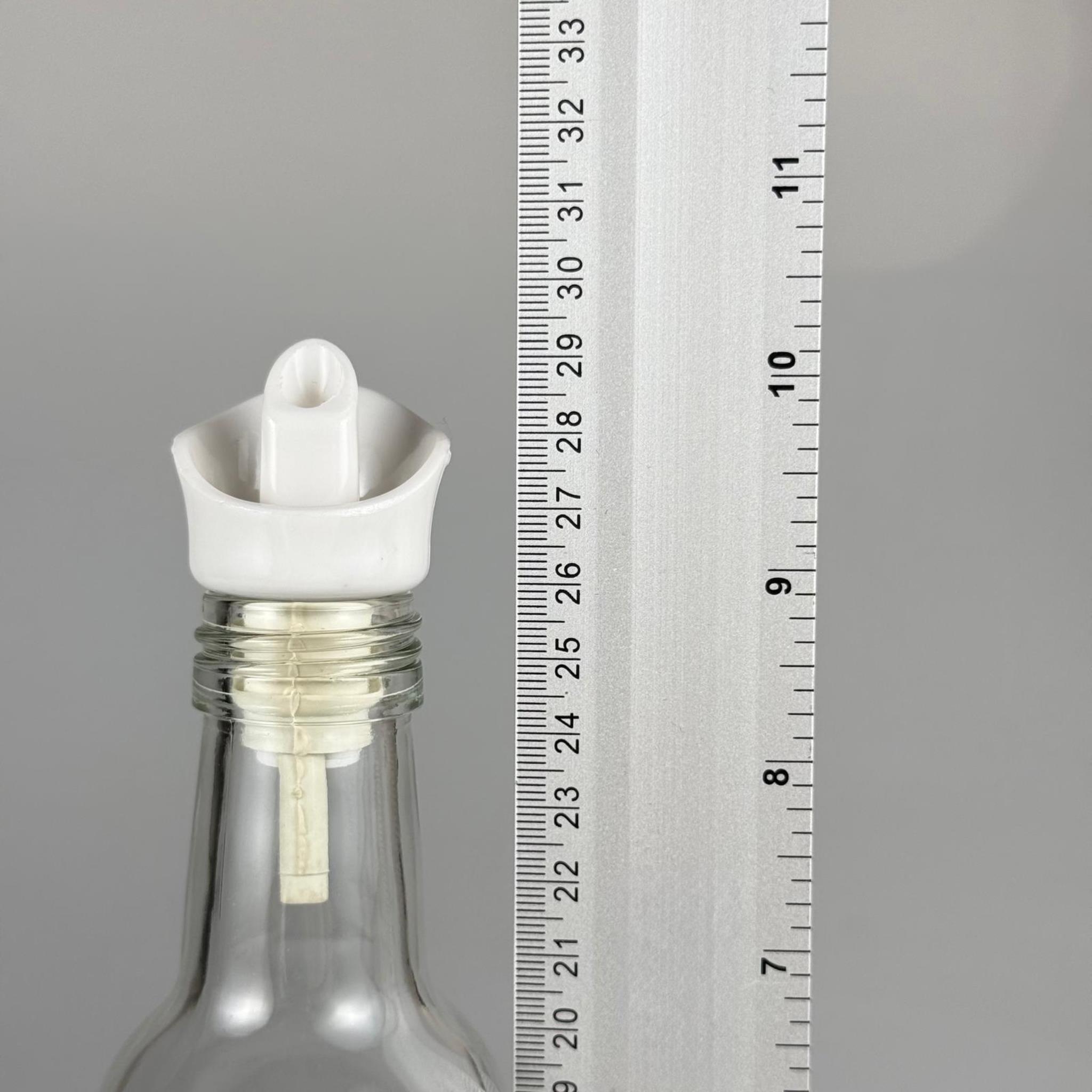 Akıtmaz Kapaklı Şık Cam Yağlık – Zeytinyağı ve Sirke İçin - Restoran Tipi 500 ML Şeffaf Maraska Kare Yağdanlık Beyaz Akıtıcı Başlıklı