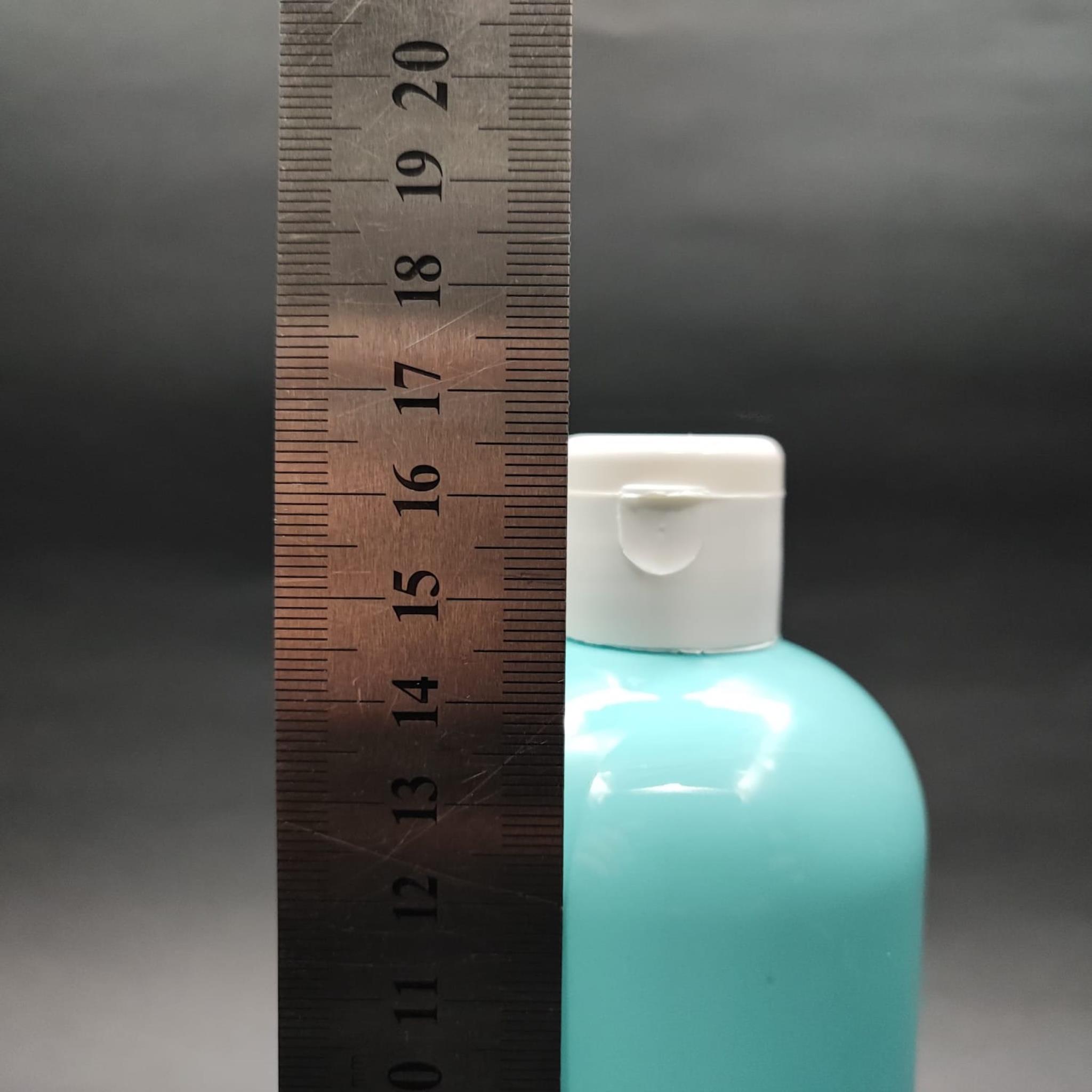 400 CC OVAL BOYUNLU SİLİNDİR PET ŞİŞE (30 GR) - BEYAZ FLİPTOP ŞAMPUAN KAPAKLI - 400 ML PLASTİK ŞİŞE - TURKUAZ