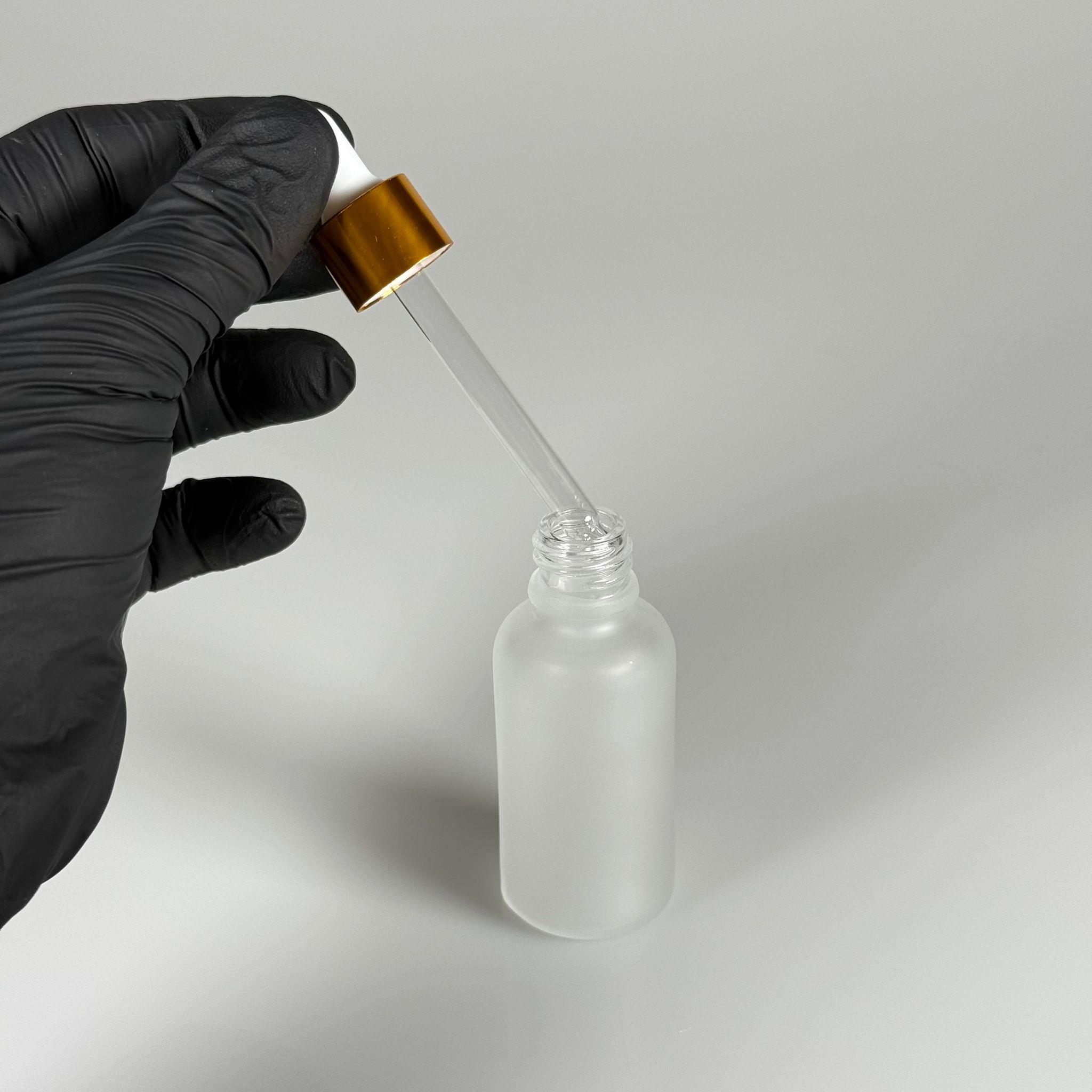 30 CC BUZLU CAM DAMLALIKLI ŞİŞE - BEYAZ EMZİK - GOLD KAPAK - 30 ML BUZLU CAM DAMLALIKLI ŞİŞE - SERUM ŞİŞESİ DAMLALIKLI - SERUM ŞİŞESİ - TOPTAN DAMLALIKLI ŞİŞE