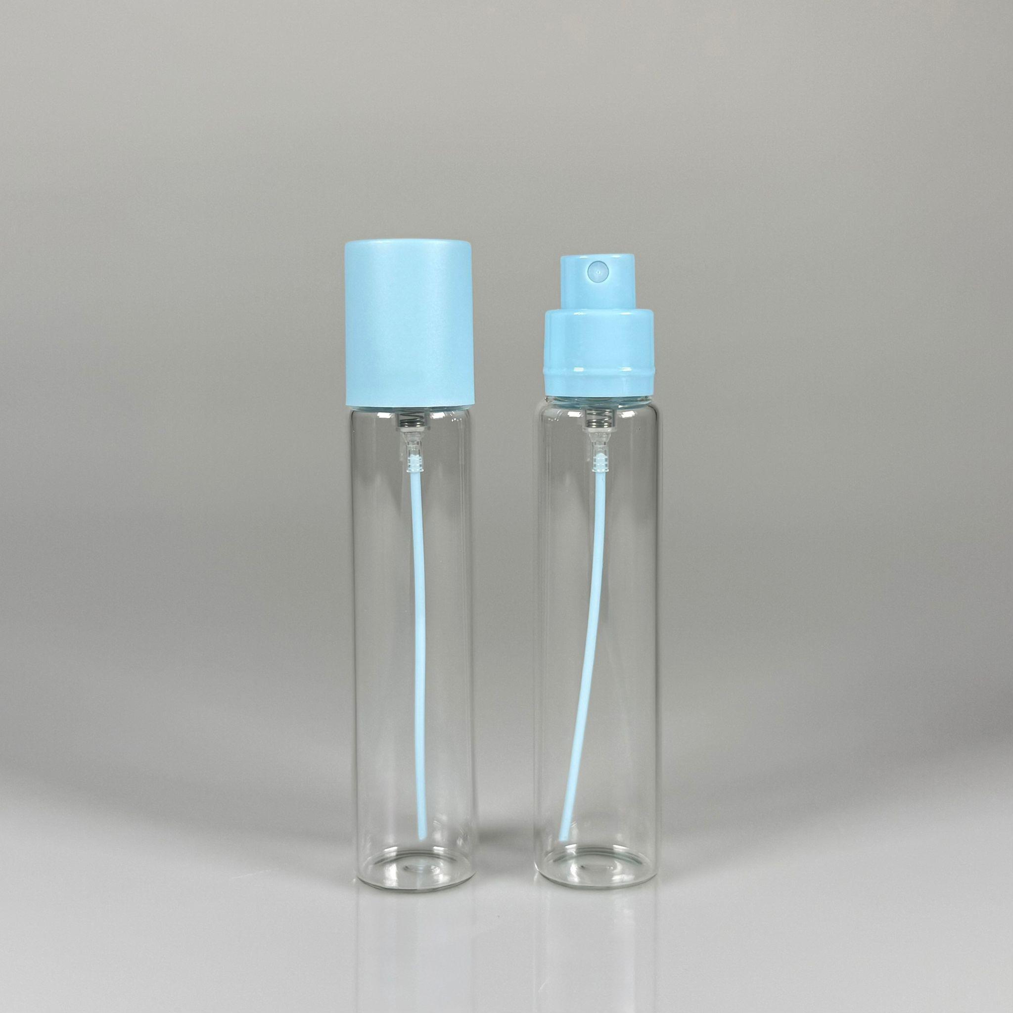 PARFÜM ŞİŞESİ 25 ML - 25 CC PARFÜM AMBALAJI VALFLİ (GEÇME AĞIZ) CAM KALEM PARFÜM İÇİN ŞİŞELERİ - MAVİ SPREY + KAPAKLI SET TAKIM