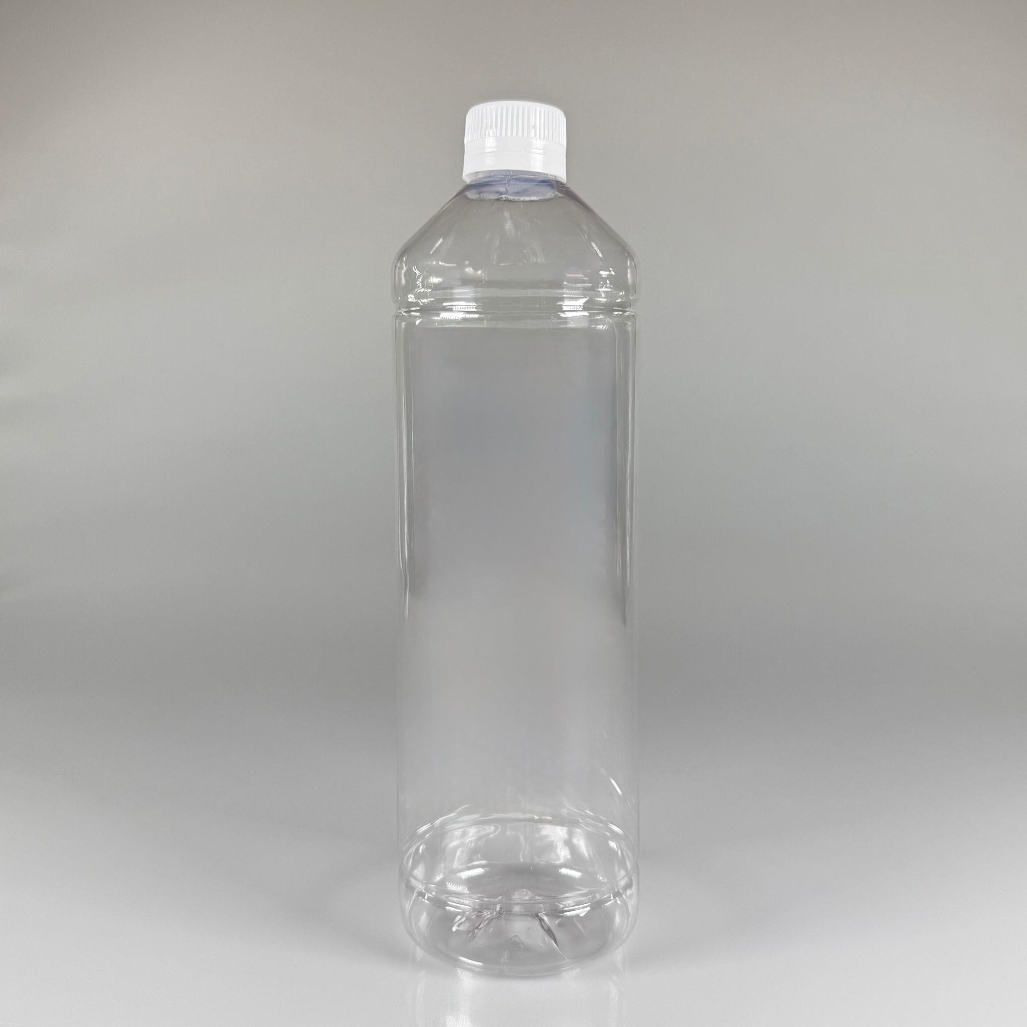 1000 CC DÜZ MODEL PET ŞİŞE (28 AĞIZ) - 1 LİTRE PET ŞİŞE BEYAZ CONTALI KİLİTLİ KAPAKLI