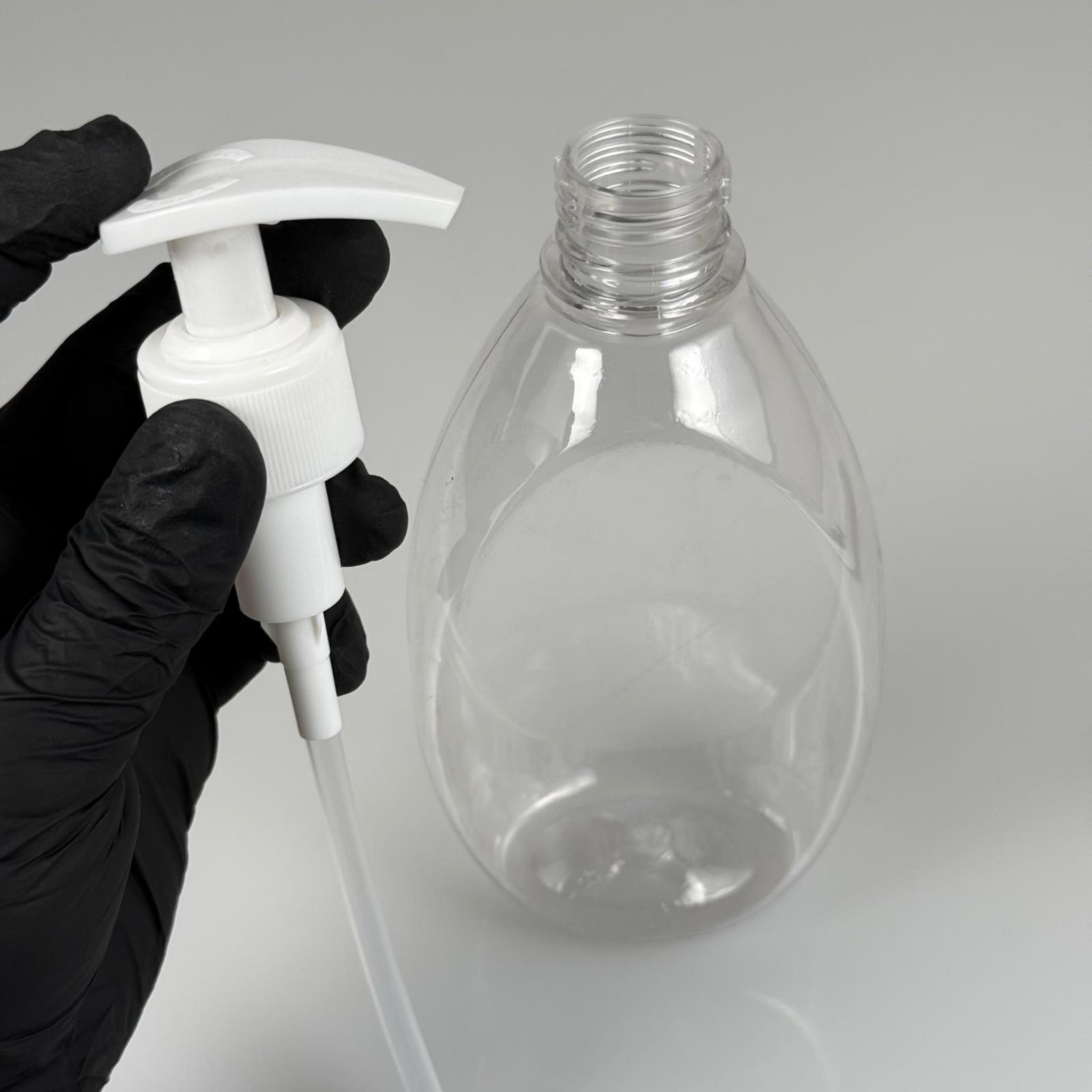400 CC YASSI PET ŞİŞE - BEYAZ SIVI SABUN POMPALI - 400 ML PLASTİK ŞİŞE