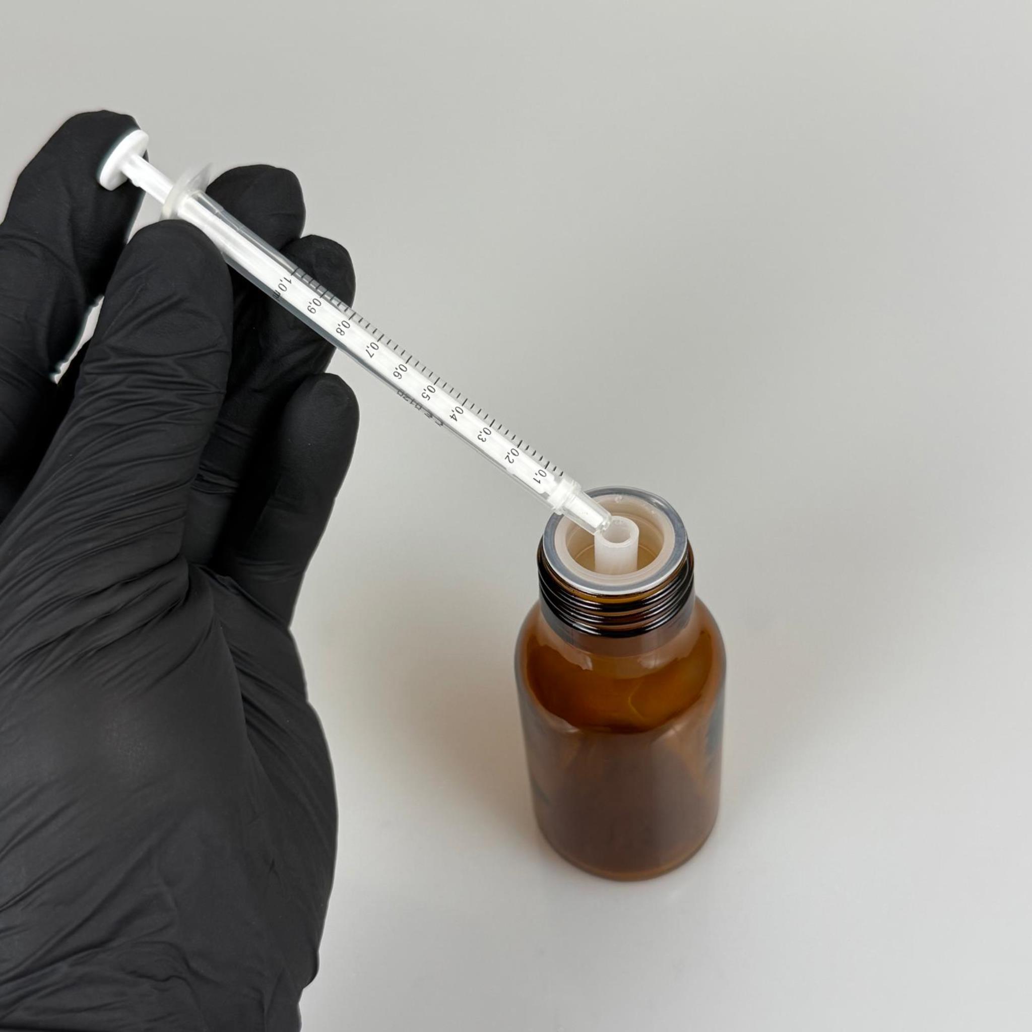 50 ML CAM ECZA ŞİŞESİ + 1 ML DOZAJ PİPETİ + DOZAJ TIPASI + CONTALI PLASTİK KAPAK TAKIM