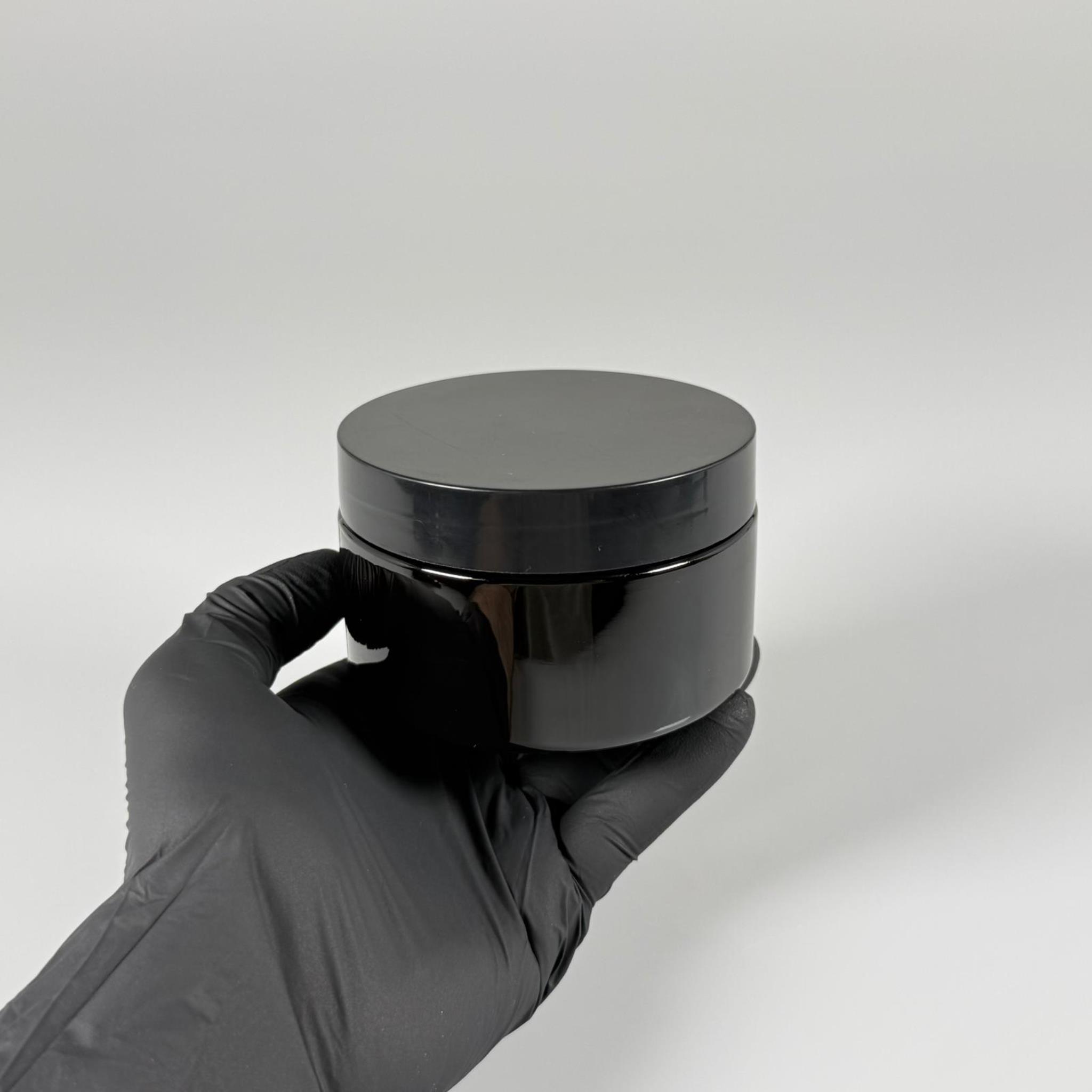 250 CC SİYAH PET KAVANOZ SERT (30 GR) - SİYAH KAPAKLI - 250 ML PLASTİK PET KAVANOZ - KOZMETİK KAVANOZ