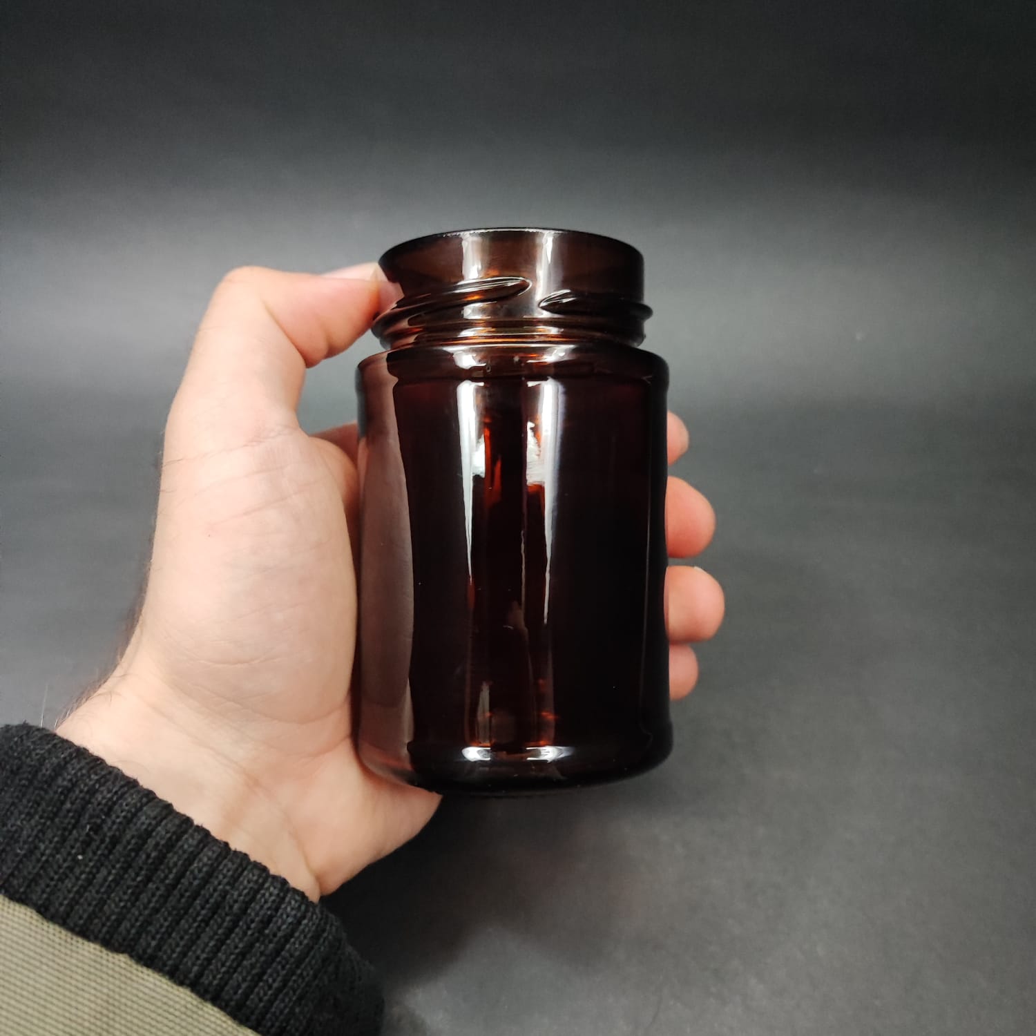 220 CC AMBER CAM KAVANOZ  - KAPAKSIZ (58 AĞIZ) - 220 ML KAHVERENGİ KAVANOZ - MUM KAVANOZLARI